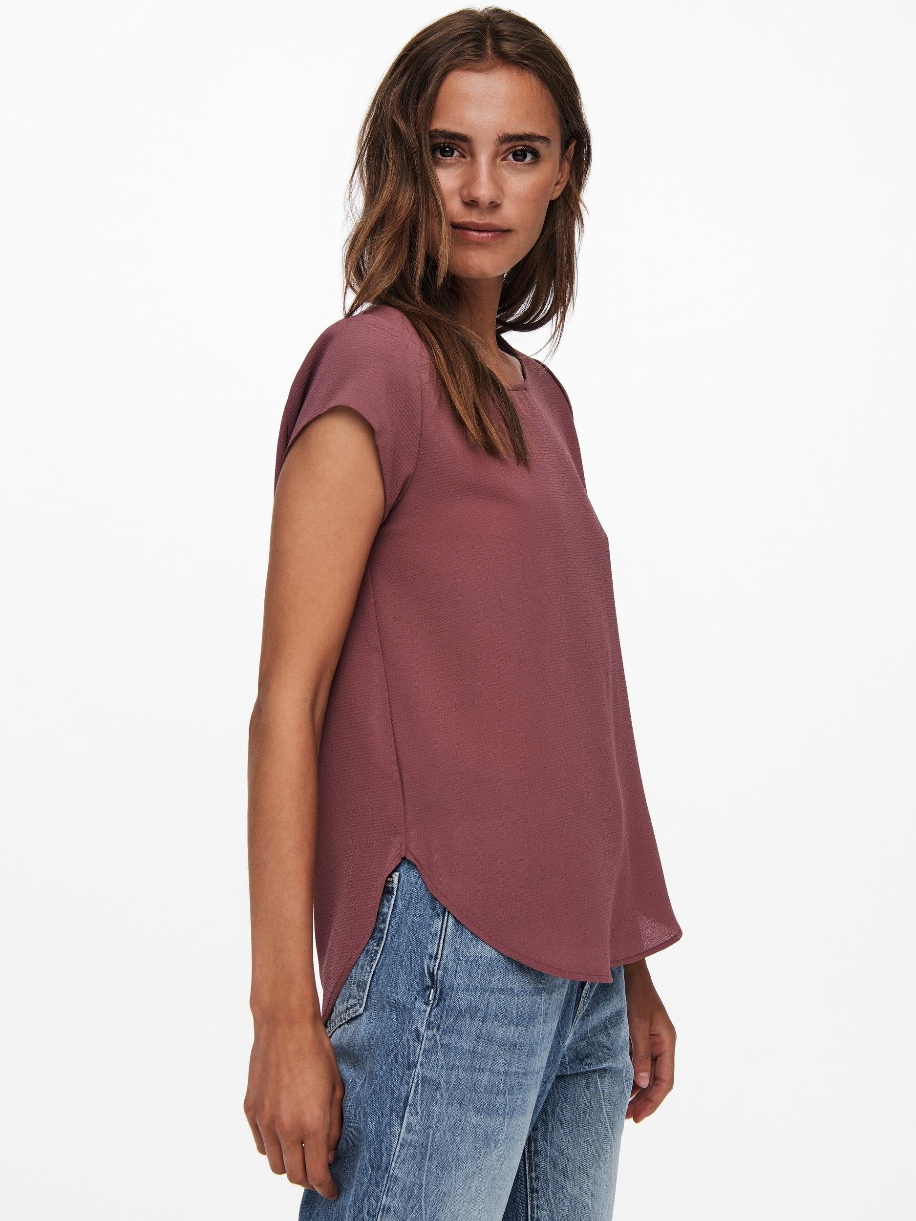 ONLY Kurzarmbluse NOOS Rose ONLVIC SOLID Brown TOP PTM S/S