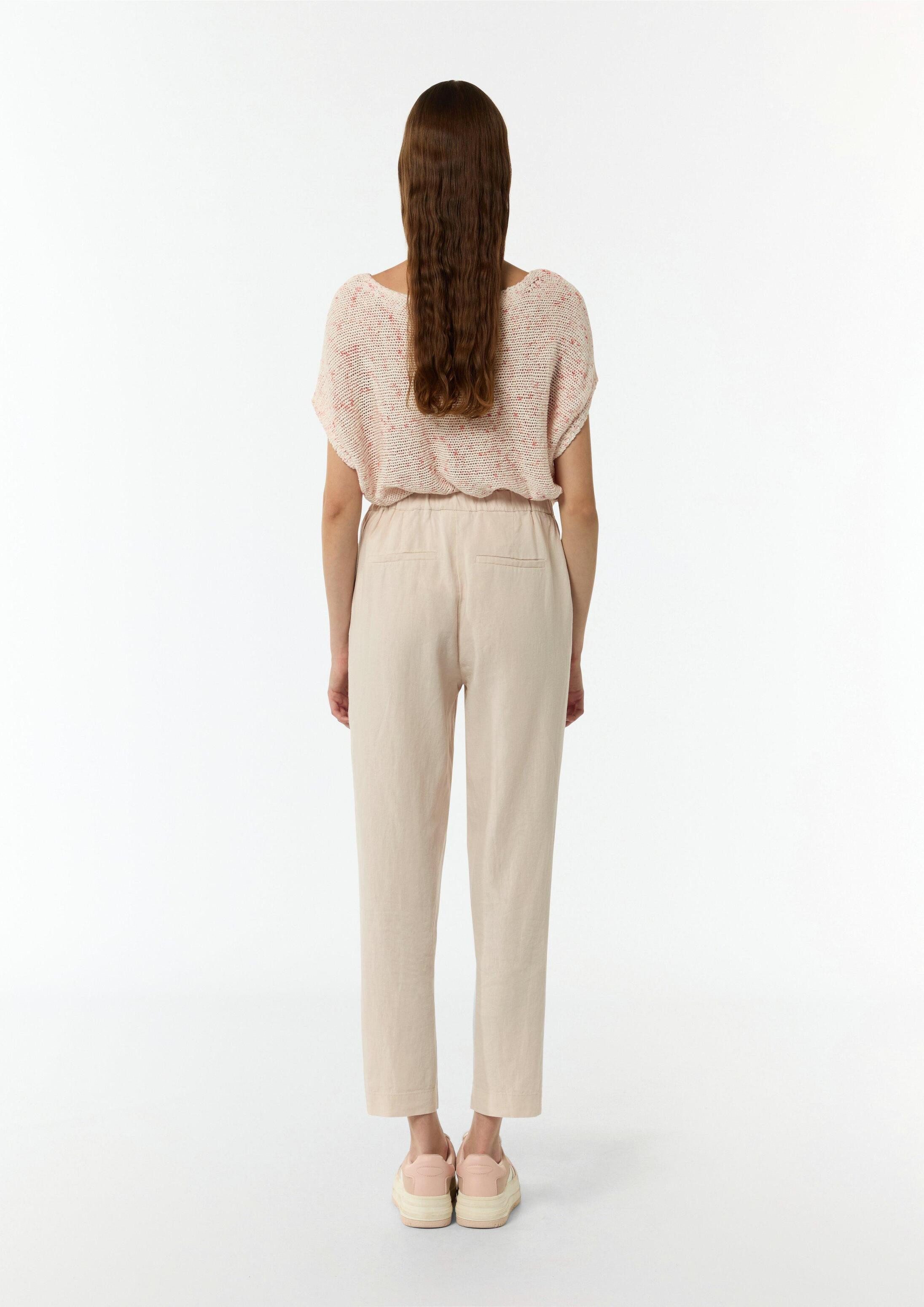 comma Chinos Hose Hose aus Leinenmix mit Gummizug