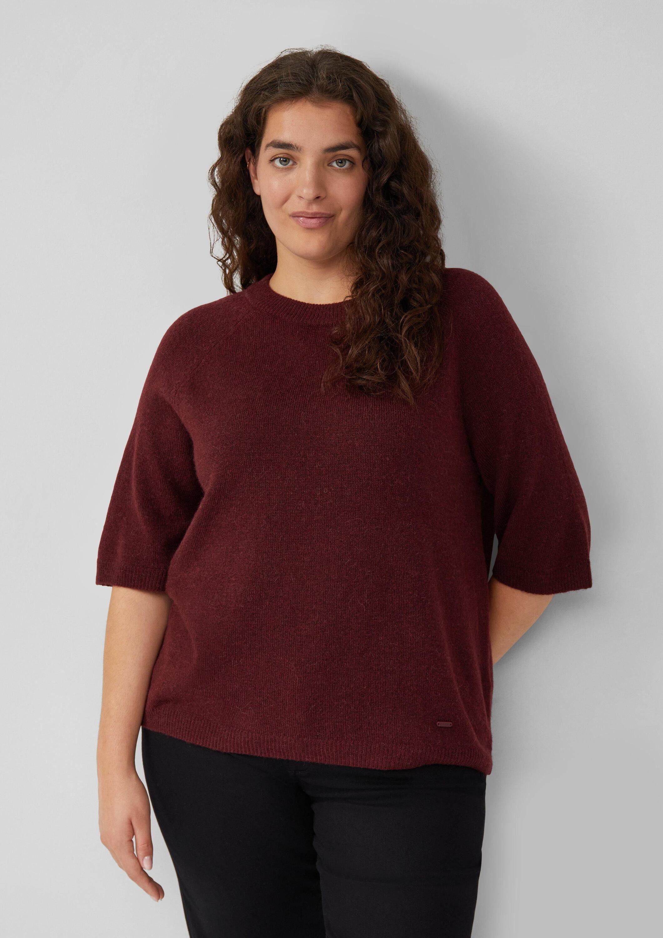 s.Oliver Kurzarmpullover Strickpullover Kurzarmpullover aus Alpakamix günstig online kaufen