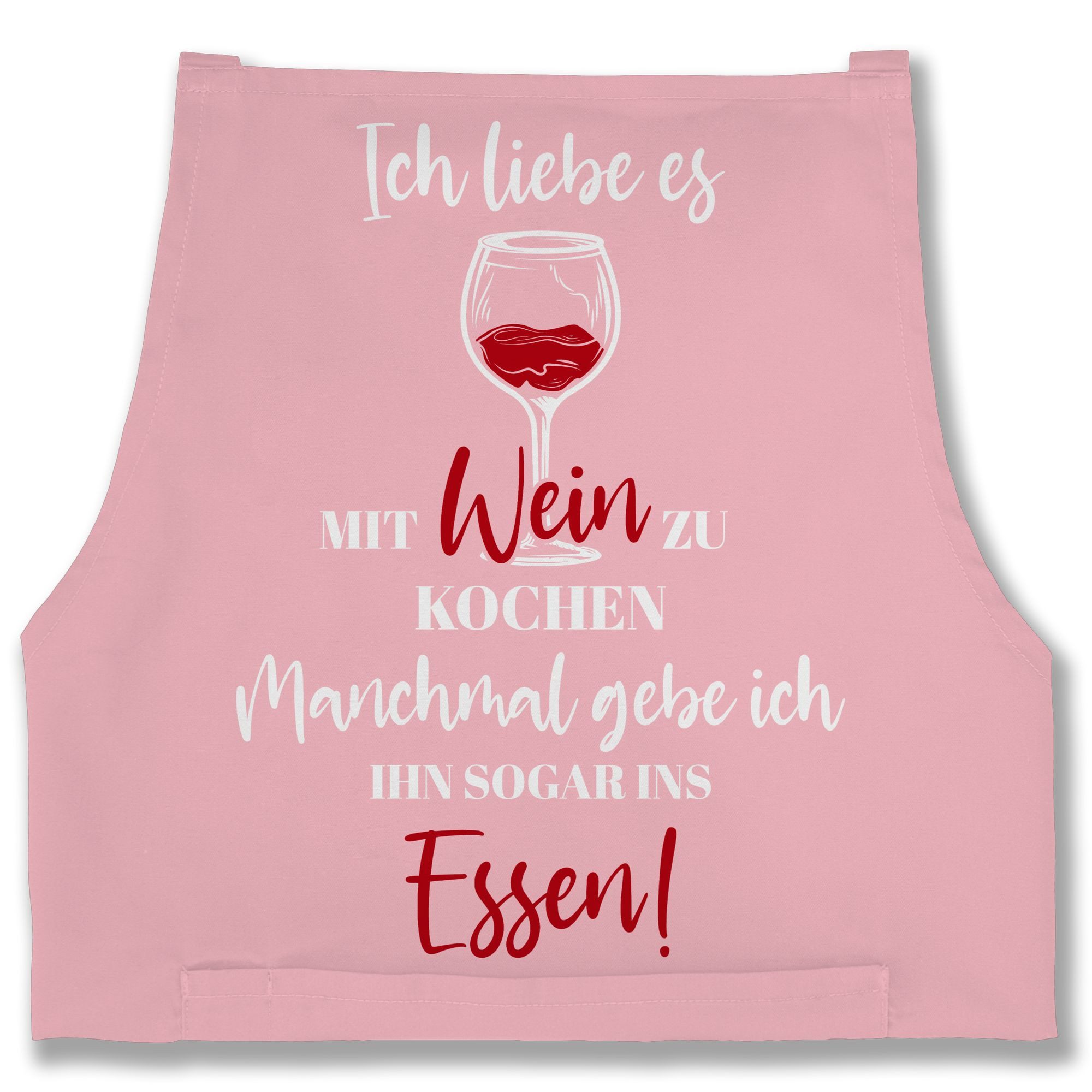 Shirtracer Kochschürze Ich liebe es mit Wein zu kochen, (1-tlg), Kochschürze