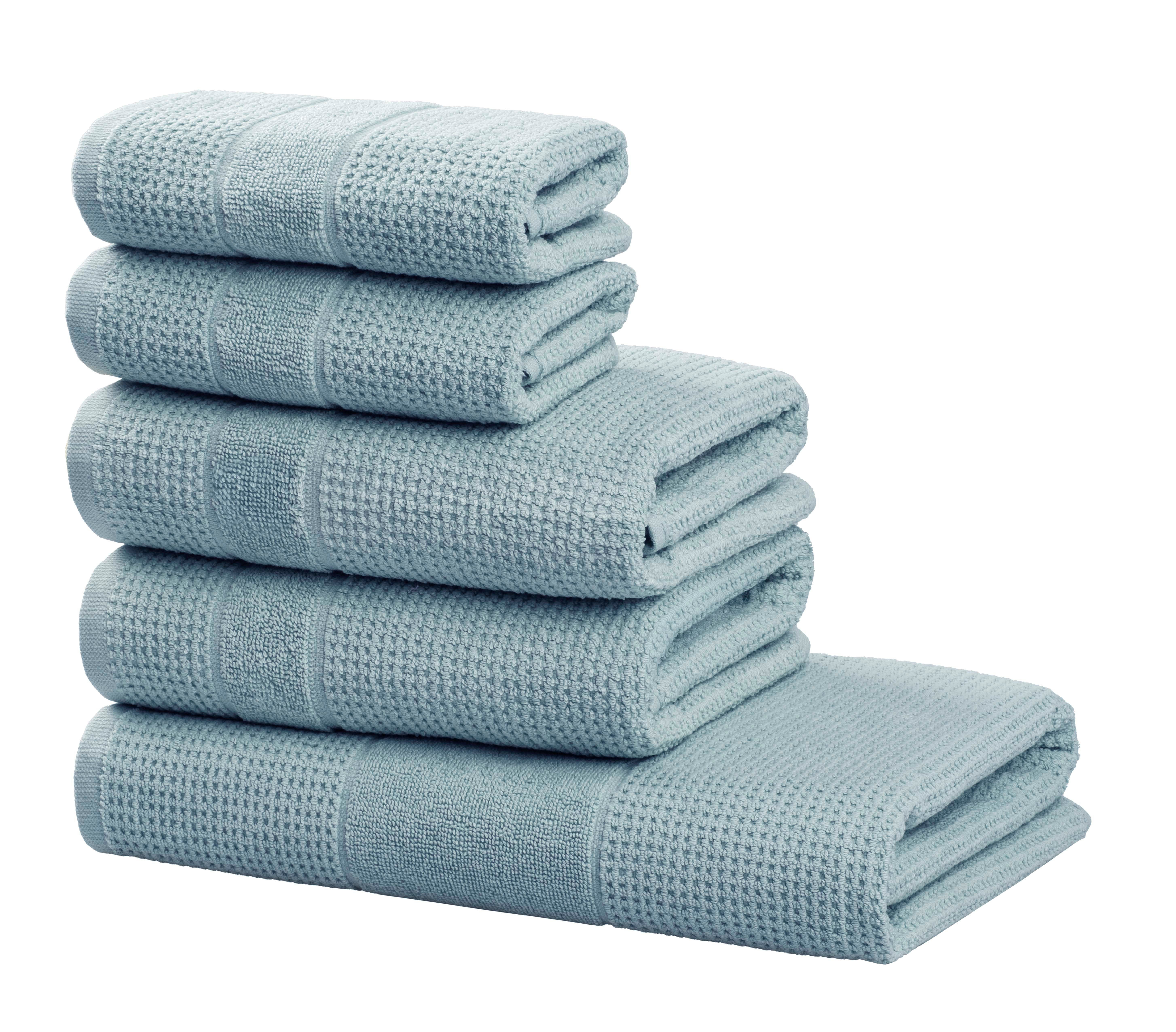 OTTO home Handtuch Set Kimi, Duschtuch, Handtücher und Gästetücher, Walkfrottee (Set, 5-St), 100% Baumwolle, einfarbig, weich, mit Bordüre, besondere Struktur