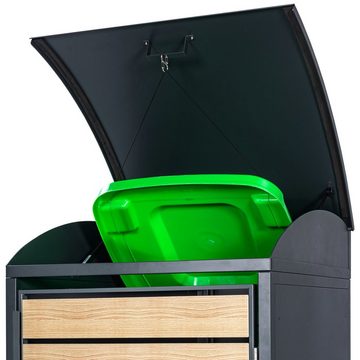 Zelsius Mülltonnenbox Mülltonnenkasten mit abgerundetem Deckel für vier 120 - 240 Liter (1 St), Einfach auf- und abzubauen