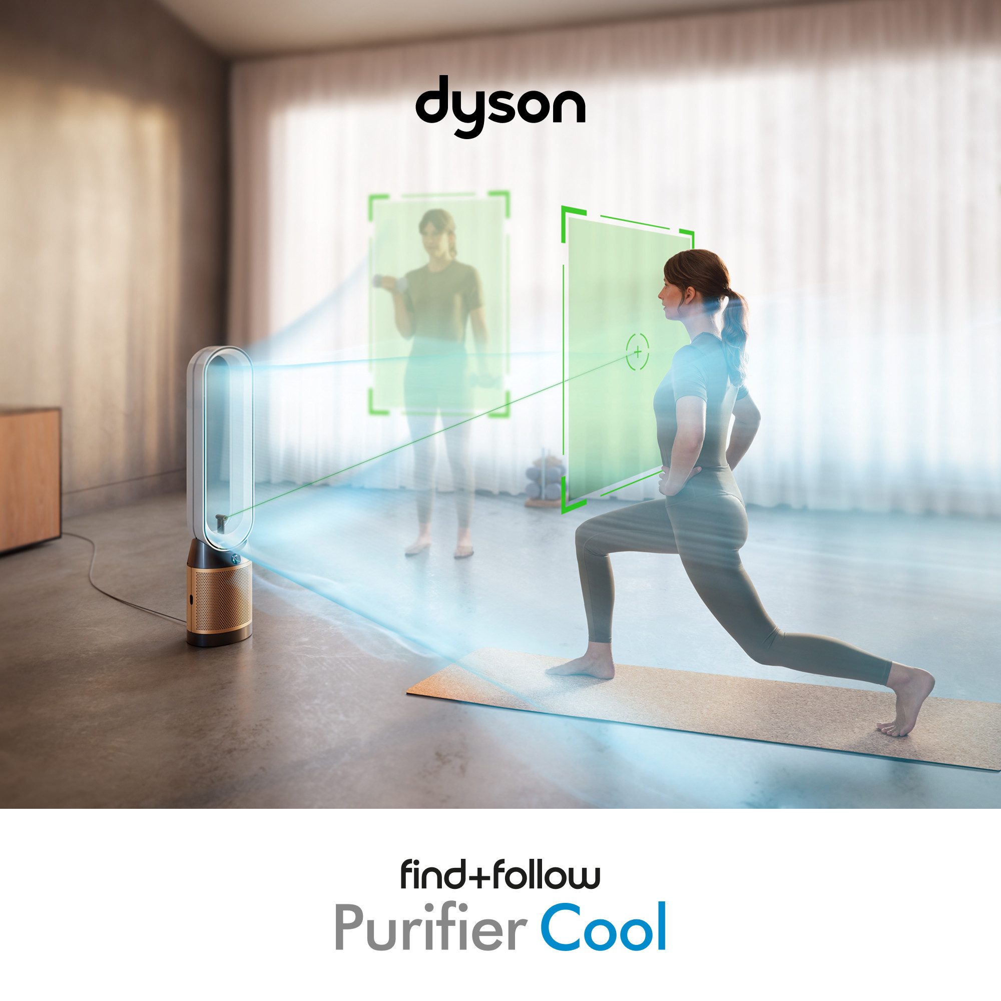 DYSON Luftreiniger Dyson Find+Follow Purifier Cool PC3, er erkennt die Anwesenheit, für 40 m² Räume, Luftreiniger & Ventilator in einem Gerät, MyDyson App kompatibel
