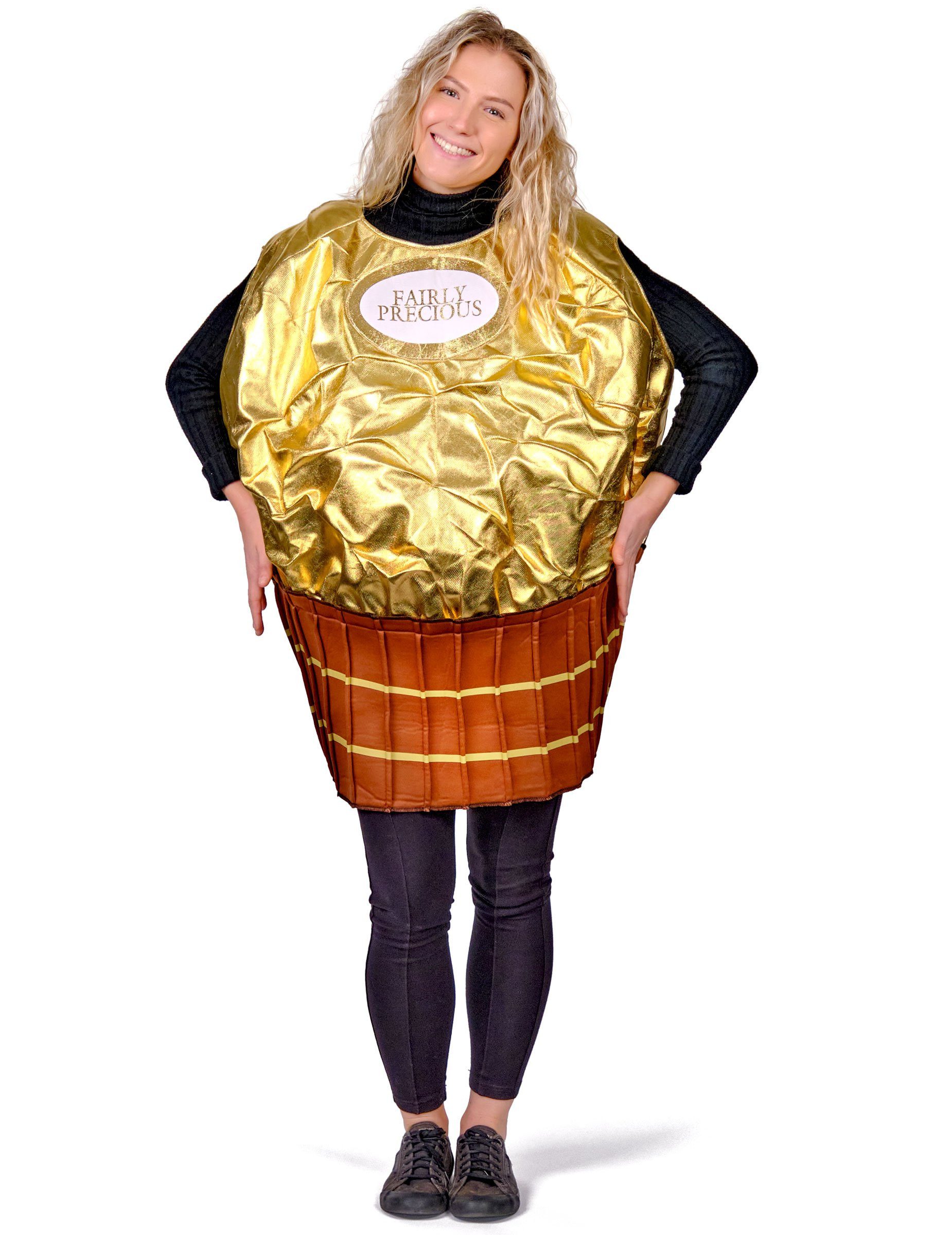 JADEO Partyanzug Pralinenkostüm für Erwachsene Süßigkeitenkostüm gold-braun