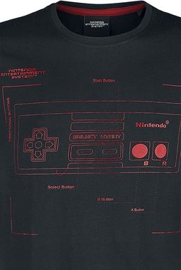 Nintendo Print-Shirt Nintendo - Retro Controller Männer + Jugendliche T-Shirt schwarz NES Entertainment System Größen S M L XL XXL