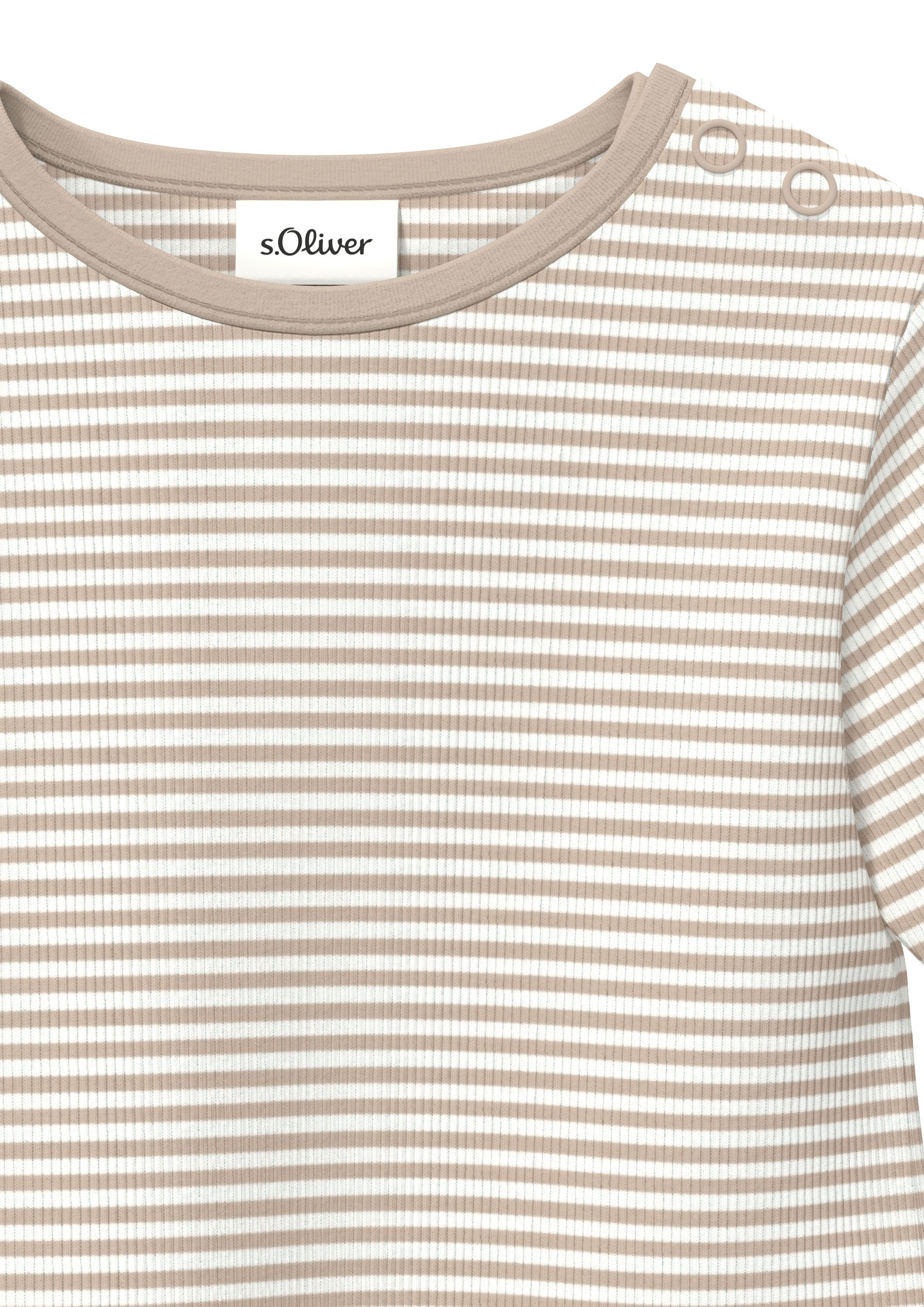 s.Oliver Langarmshirt T-Shirt Unisex Rippshirt mit Streifen