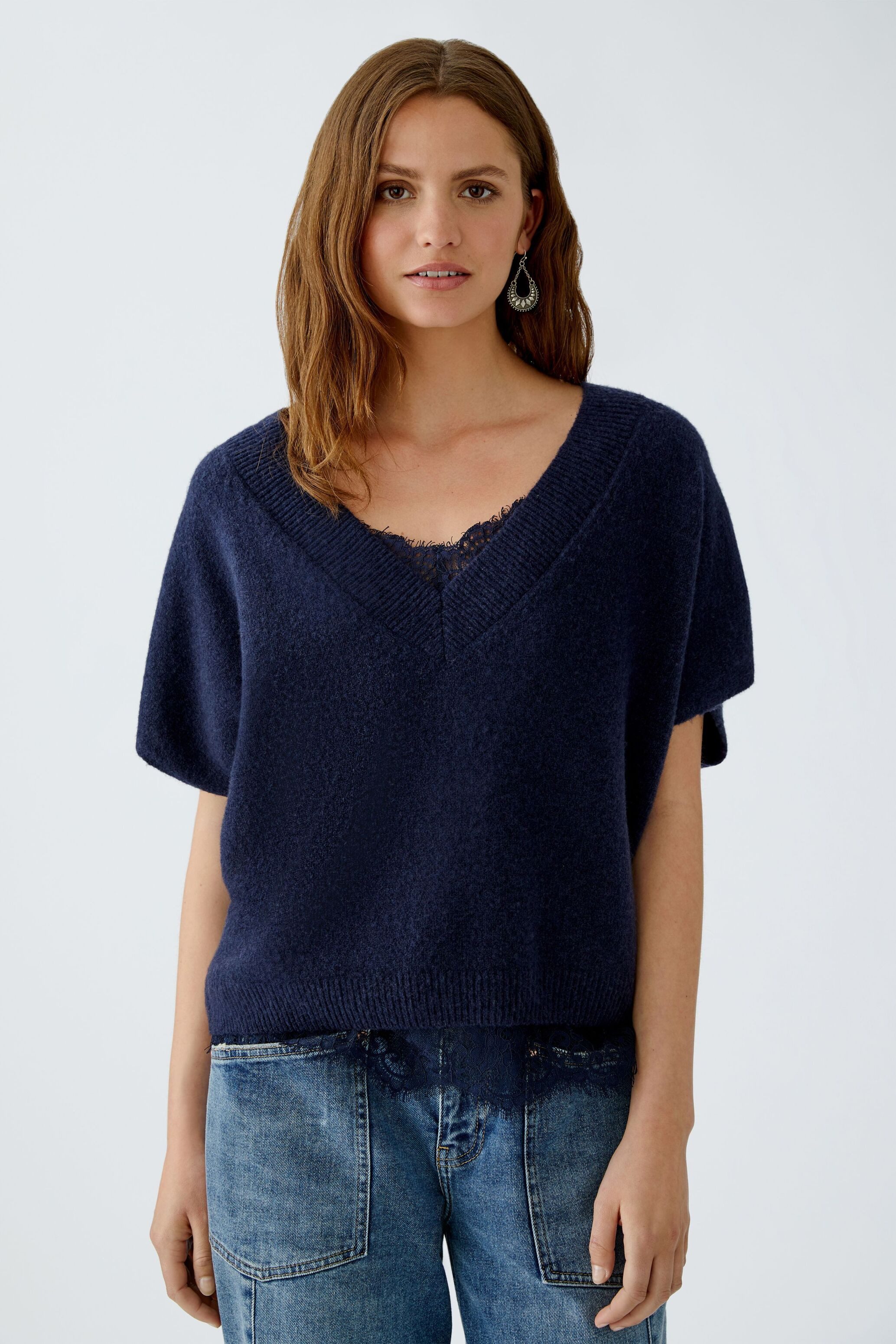 Oui V-Ausschnitt-Pullover Pullover günstig online kaufen