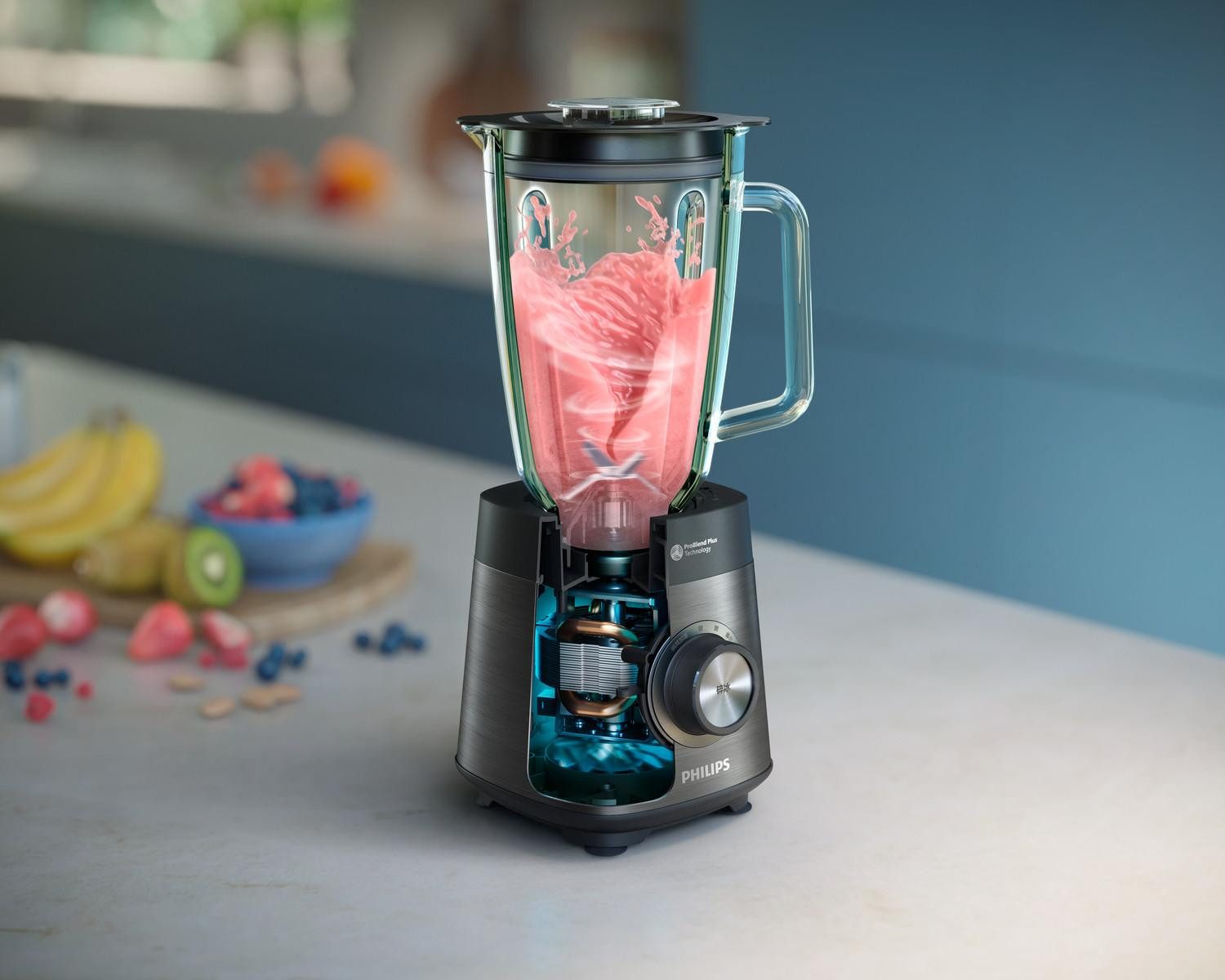 Philips Standmixer HR3041/00, Standmixer mit kraftvollem Motor und vielseitigem Zubehör