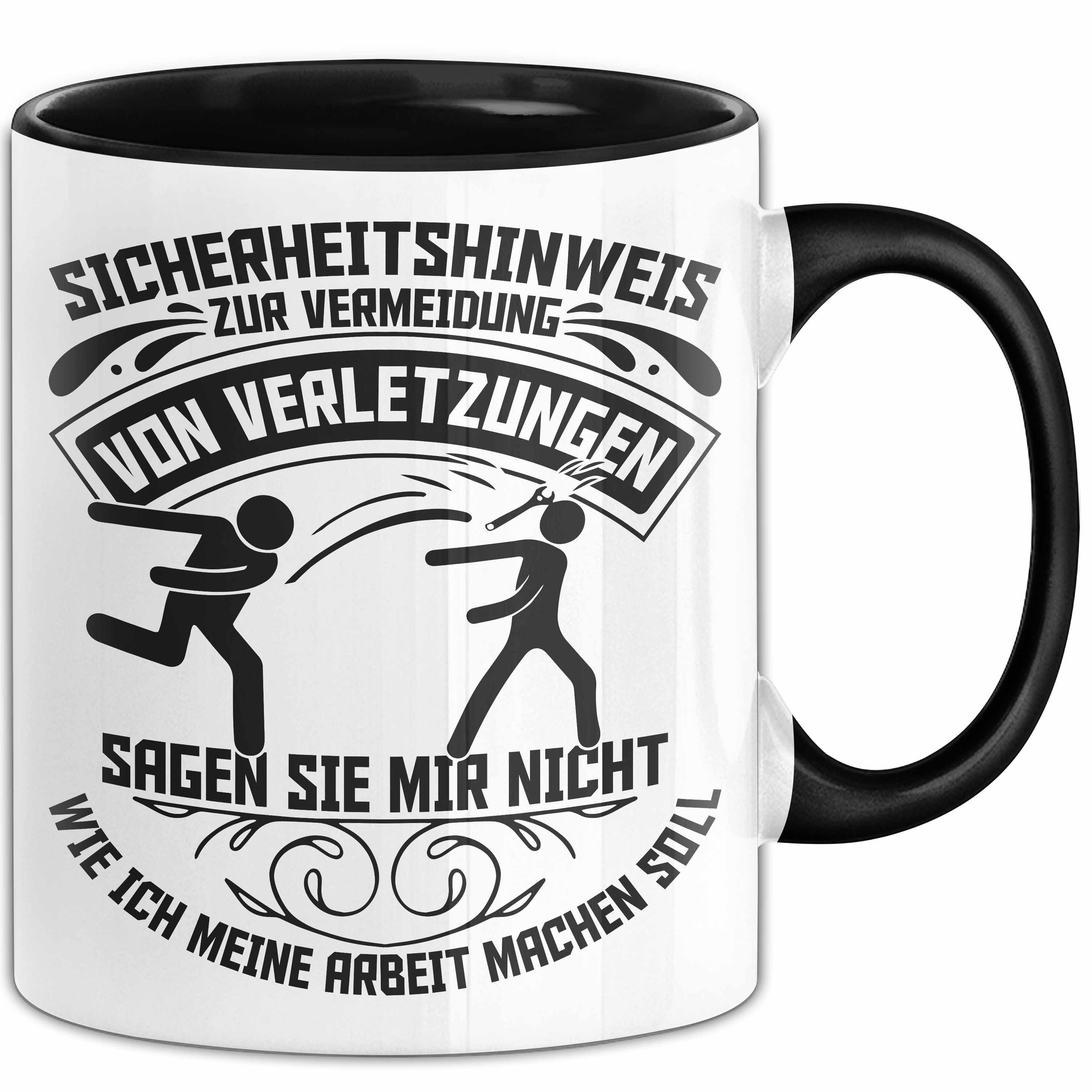 Trendation Tasse Lustige Tasse Werkstatt Sicherheitshinweis Zur Vermeidung Von Verletzu