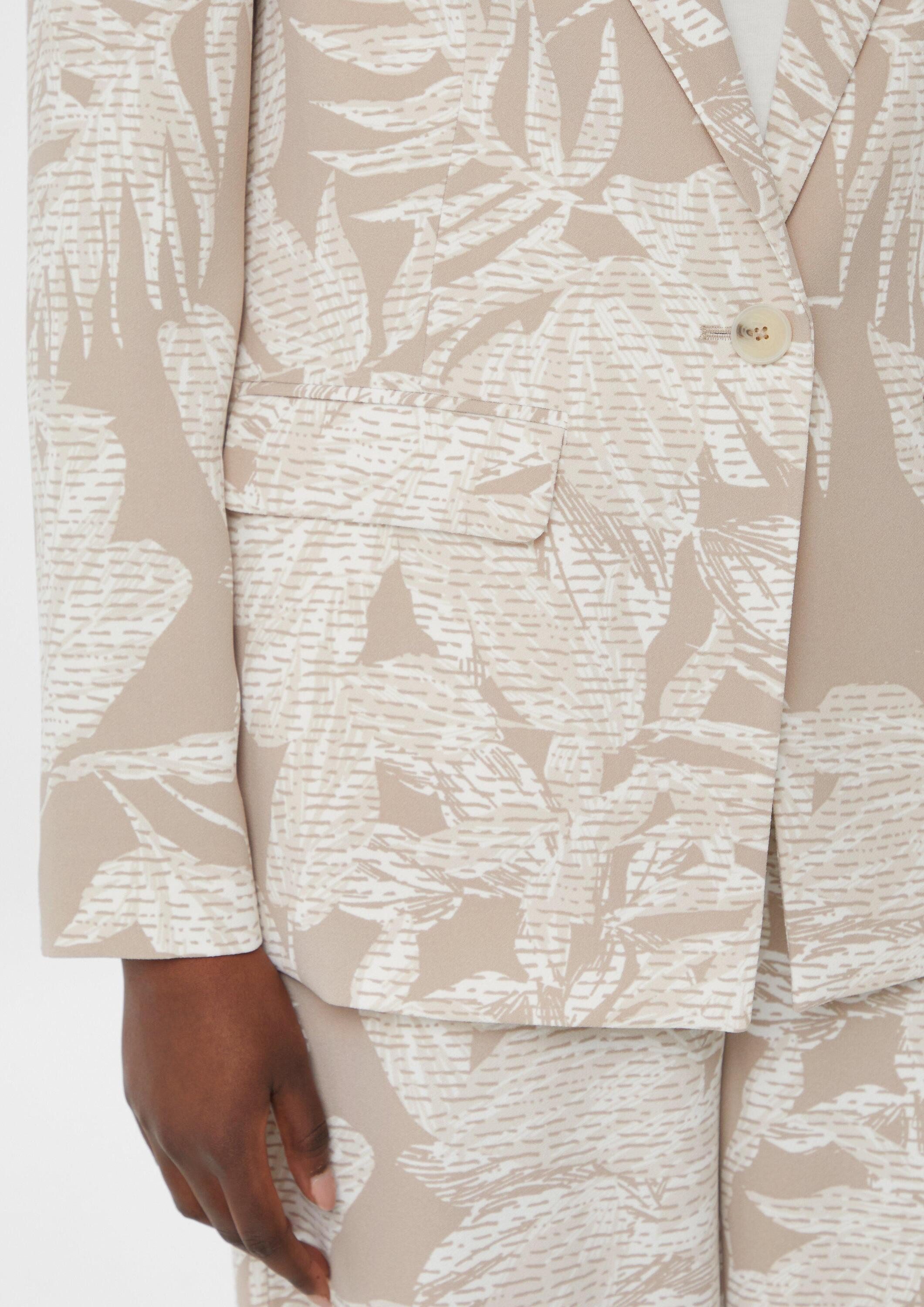 comma Jackenblazer Indoor-Blazer Modischer Crêpe-Blazer mit All-over-Print