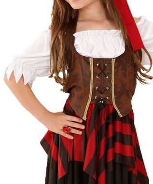 Karneval-Klamotten Piraten-Kostüm Freibeuter Piratin Mädchen Piratenbraut, Kinderkostüm Seeräuber Mädchen Pirat