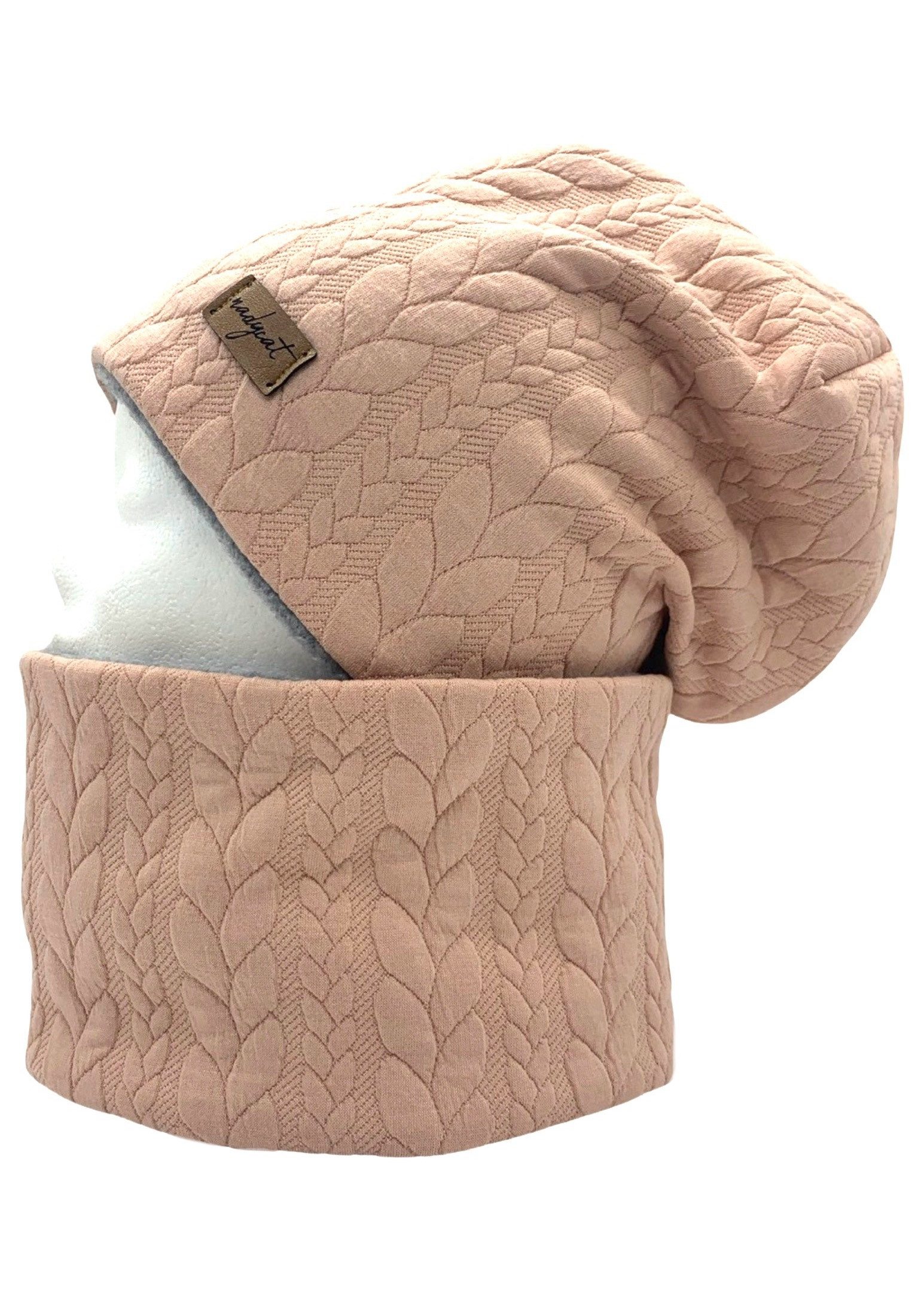 nadycat Beanie ZOPF & STYLE rosa (2-St., Beanie mit passendem Loop) handgefertigt aus der Lausitz