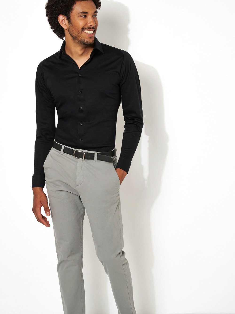 DESOTO Langarmhemd Jerseyhemd Casual Kent