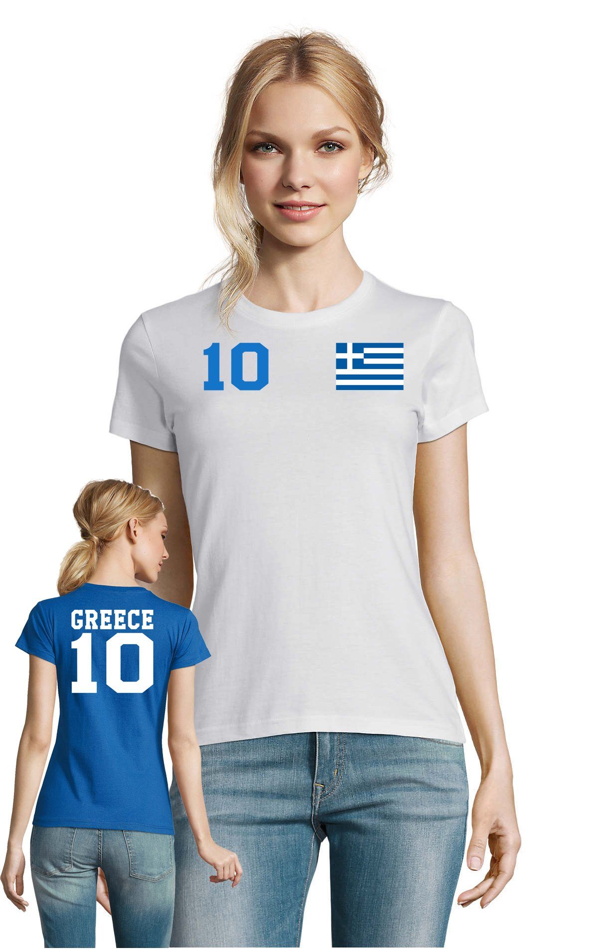 T-Shirt Damen Griechenland Sport Trikot Fußball Handball Weltmeister EM