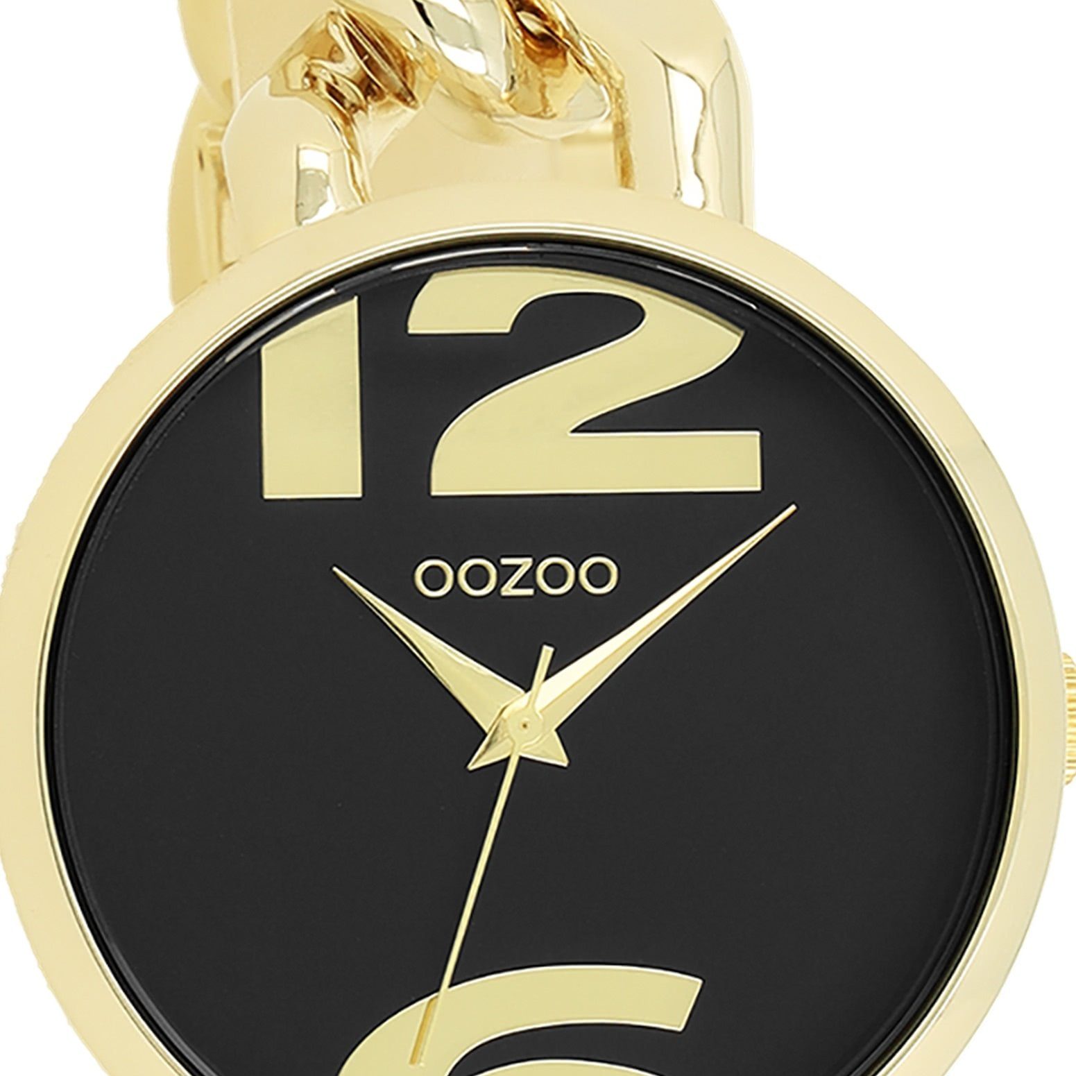OOZOO Quarzuhr numbers Armbanduhr rund, Damen Metallarmband, Fashion-Style, Timepieces Damenuhr 40mm) Indizes: groß Analog, (ca. Oozoo