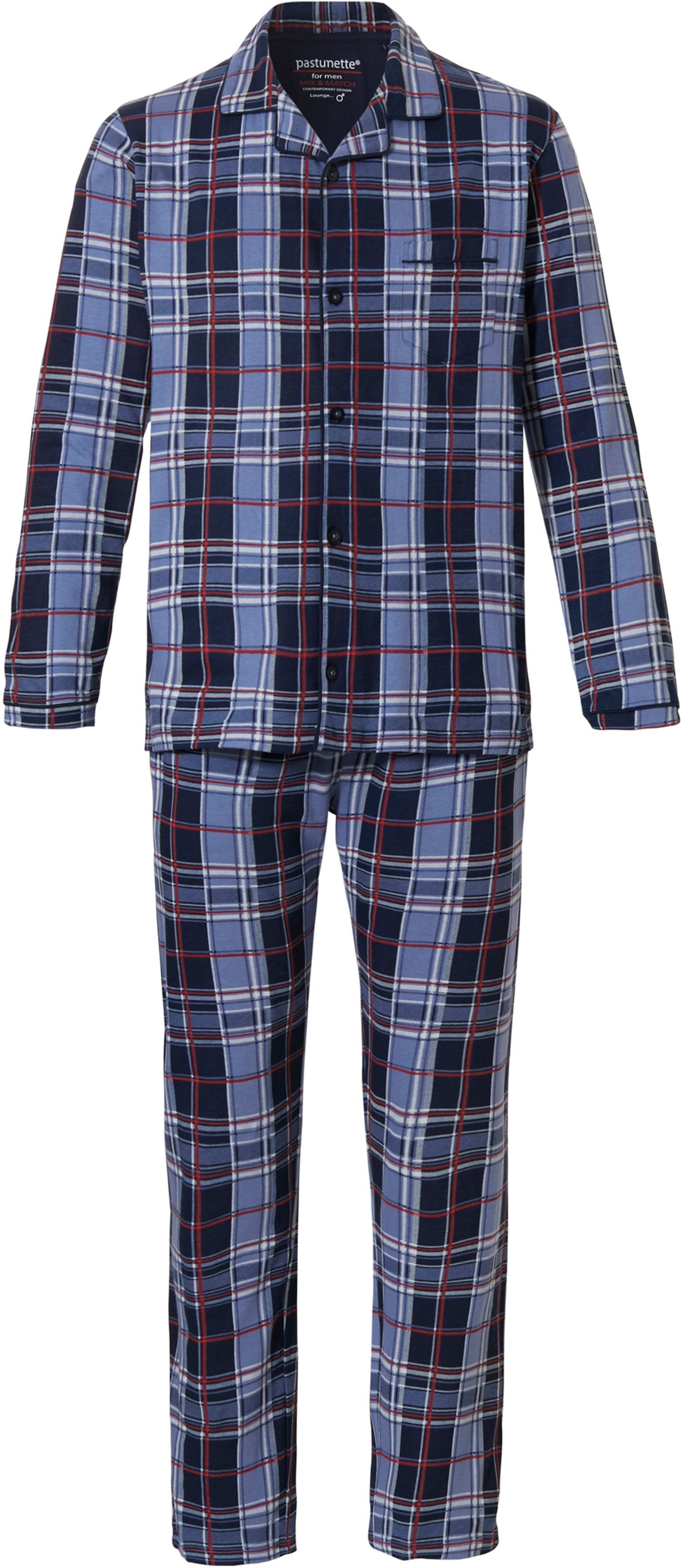 Pastunette Pyjama Herren Schlafanzug geknöpft (2 günstig online kaufen