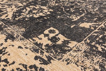 Teppich HERITAGE 230x160cm beige grau, riess-ambiente, rechteckig, Höhe: 5 mm, Wohnzimmer · Jute · Baumwolle · handgewebt · Used Look · Boho Design