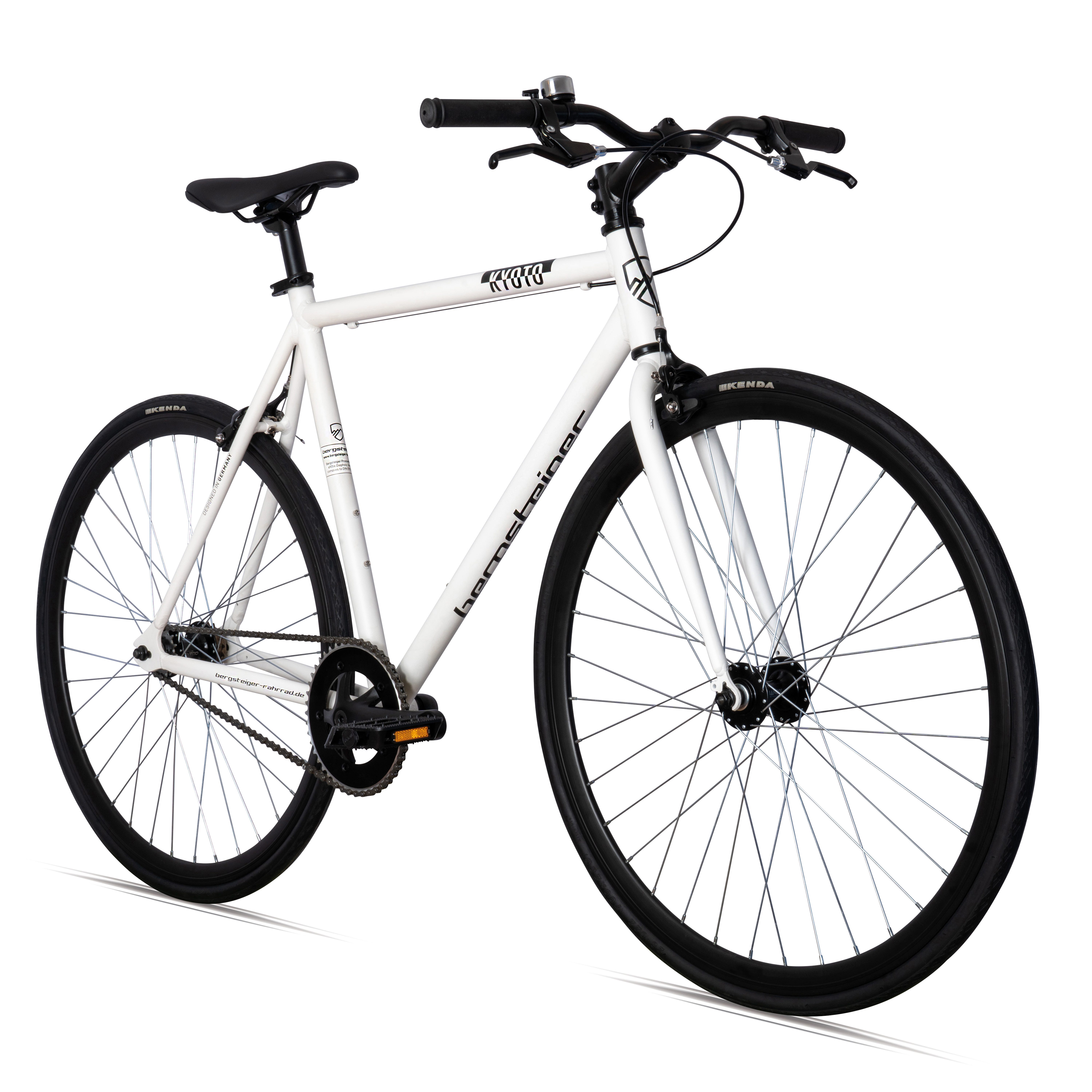 bergsteiger Urbanbike Kyoto 28 Zoll Singlespeed Fixie Fahrrad, Damen, Herren, 1 Gang, Caliper-Bremsen, Flip-Flop-Nabe