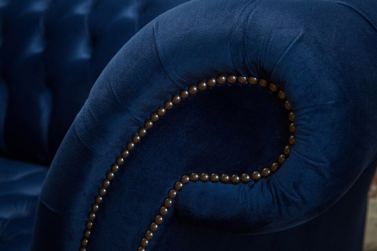 Xlmoebel Chesterfield-Sofa Traditionelles Chesterfield-Sofa in Blau mit Polsterung, Hergestellt in Europa