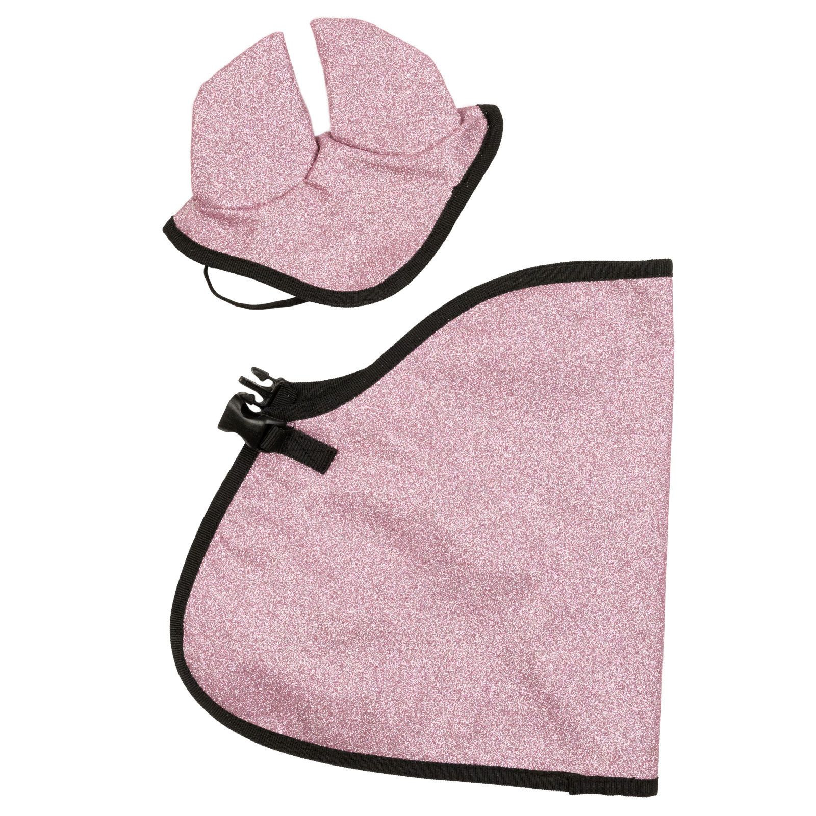 Steckenpferd Decke & Fliegenhaube für Steckenpferde, glitter rosa