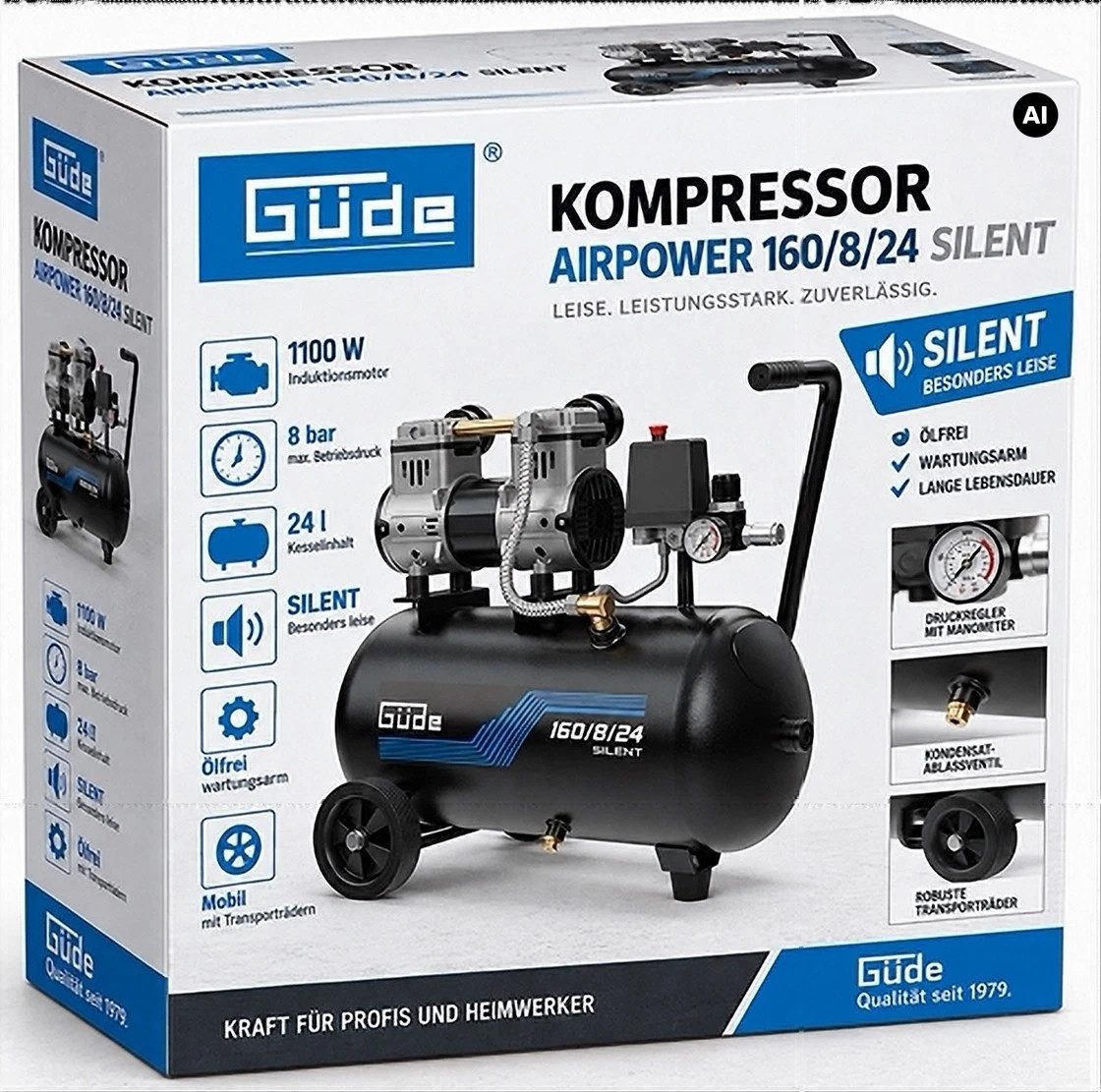 Güde Kompressor Güde Flüster Kompressor Airpower 160/8/24 SILENT Leise