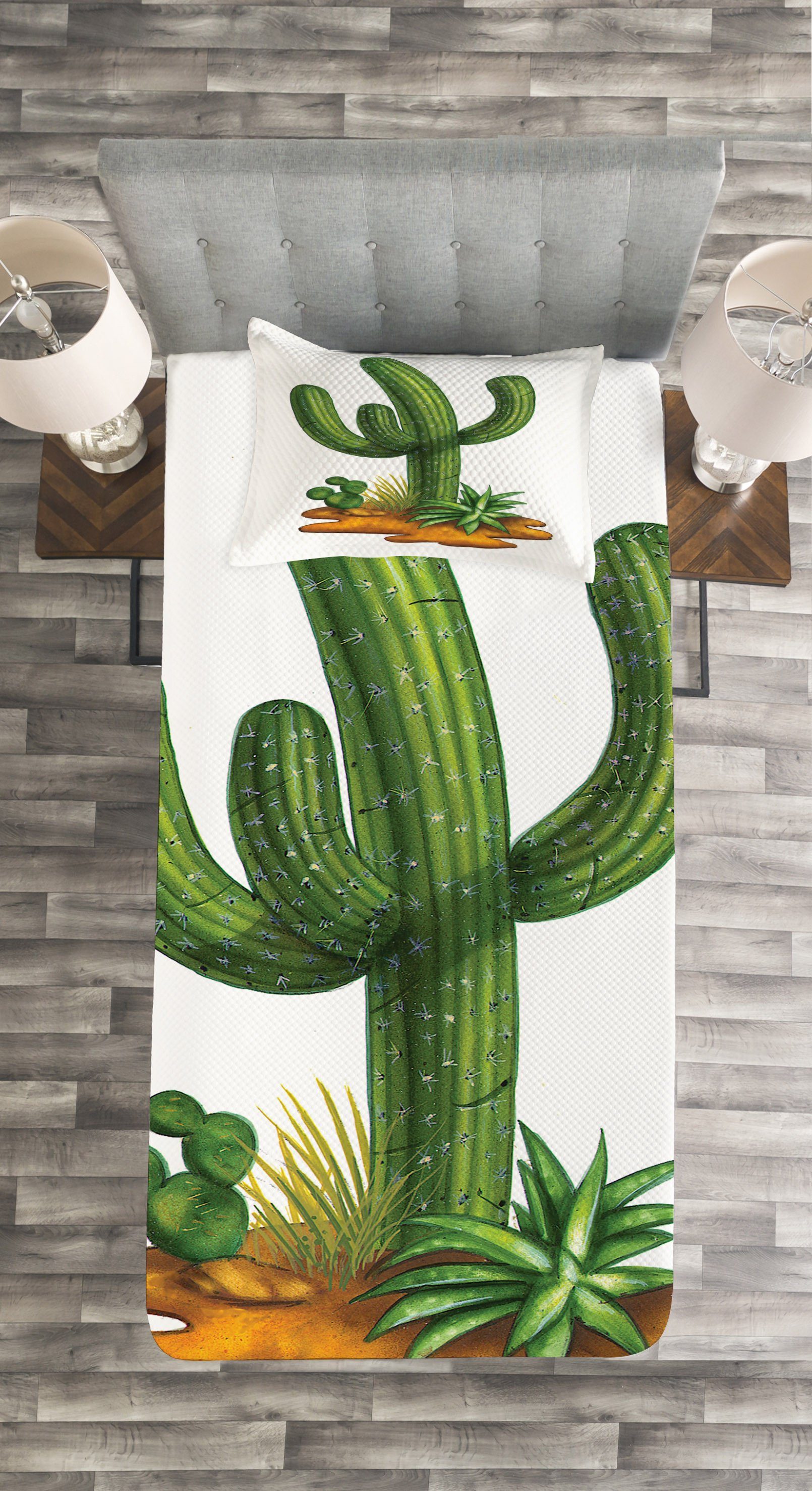 mit Abakuhaus, Tagesdecke Waschbar, Trockenlandschaft Kaktus Kissenbezügen Set Saguaro
