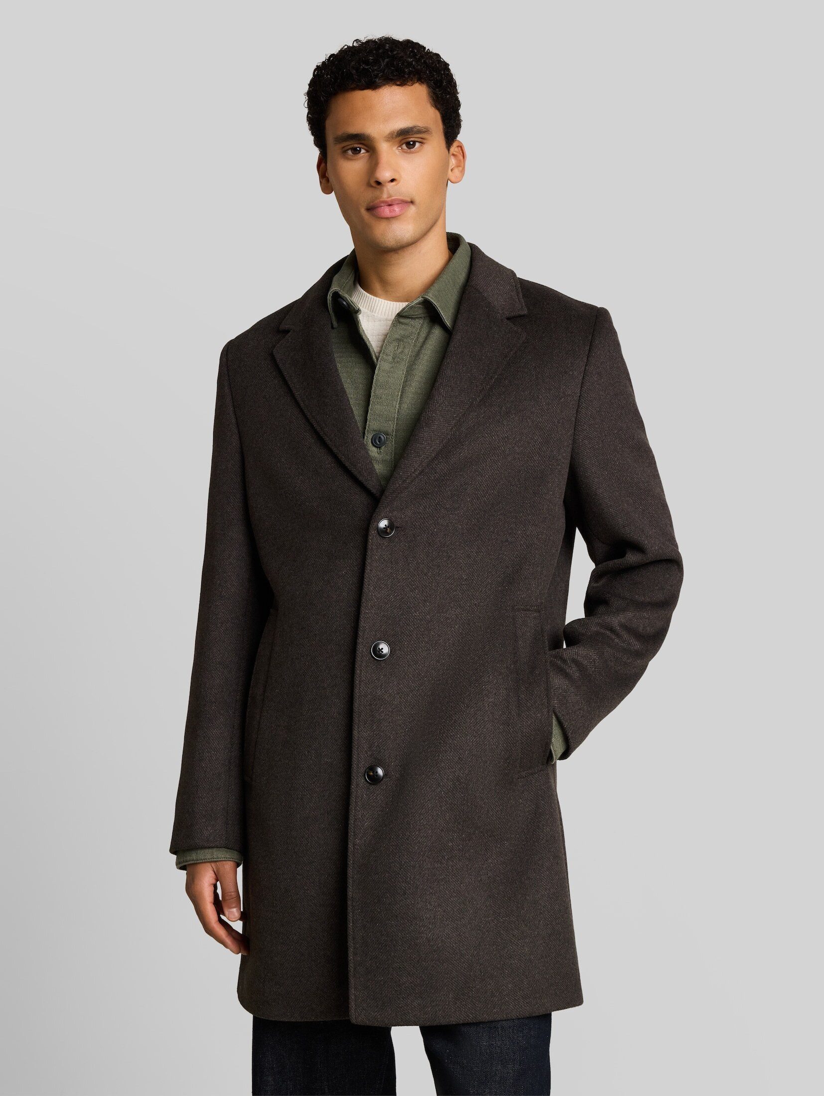 TOM TAILOR Denim Wollmantel Jacken Relaxed Fit Wollmantel mit Reverskragen