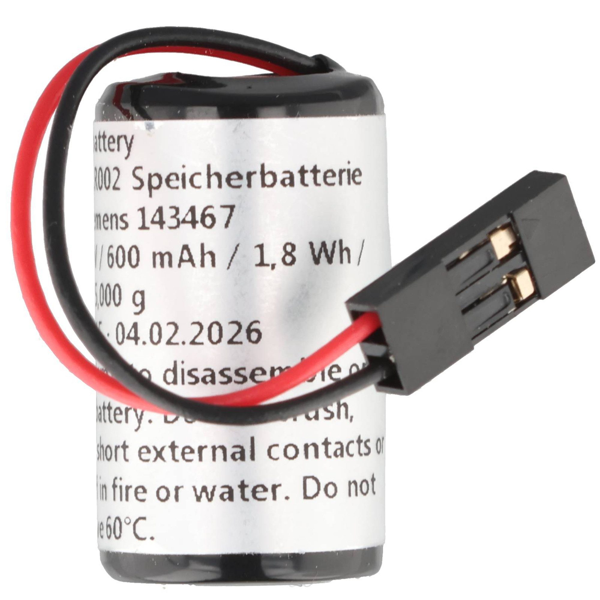 AccuCell Speicherbatterie 3V ersetzt Siemens 143467 - 600 mAh Batterie, (3,0 V)