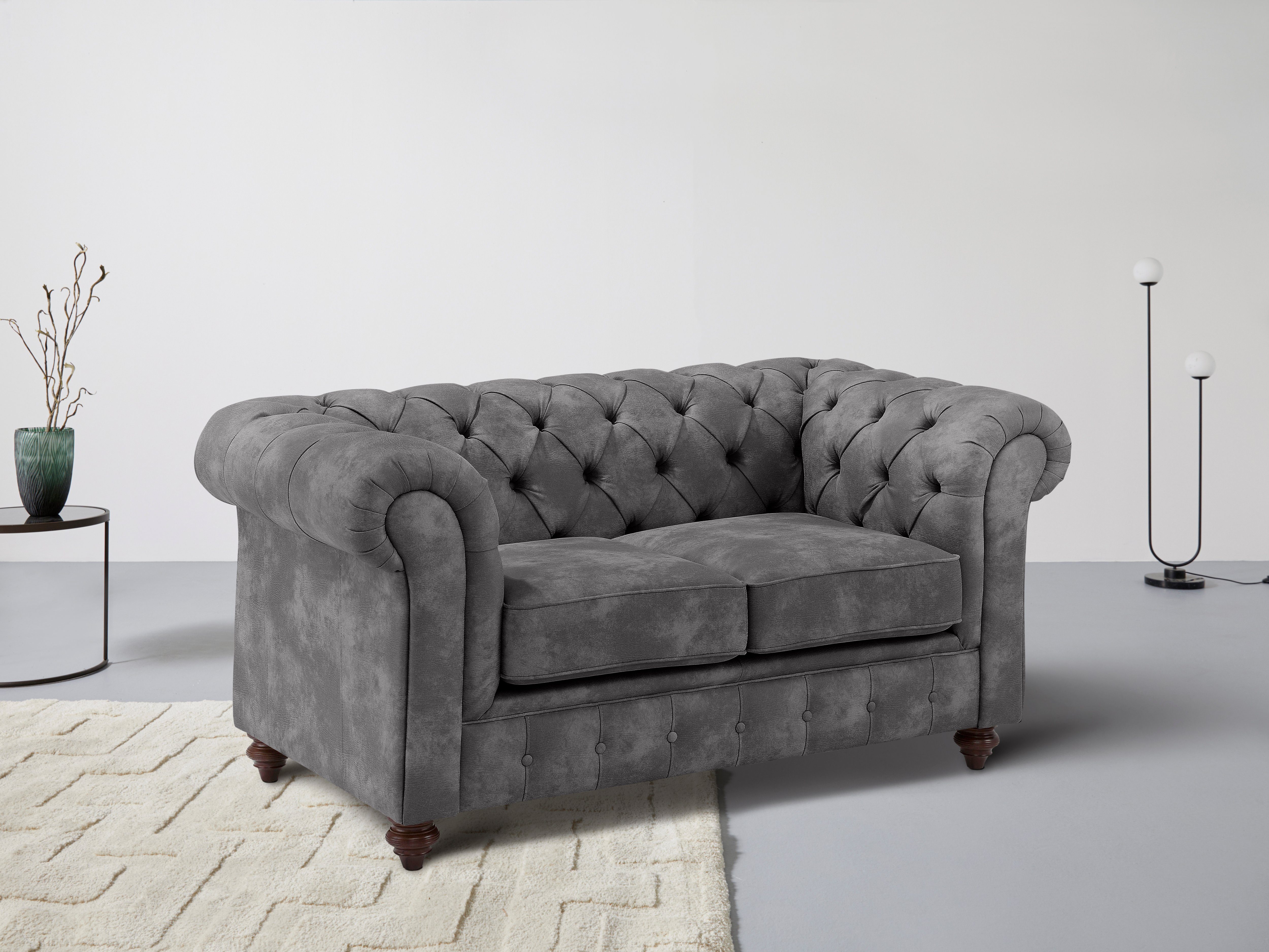 Home affaire Chesterfield-Sofa Chesterfield 2-Sitzer B/T/H: günstig online kaufen
