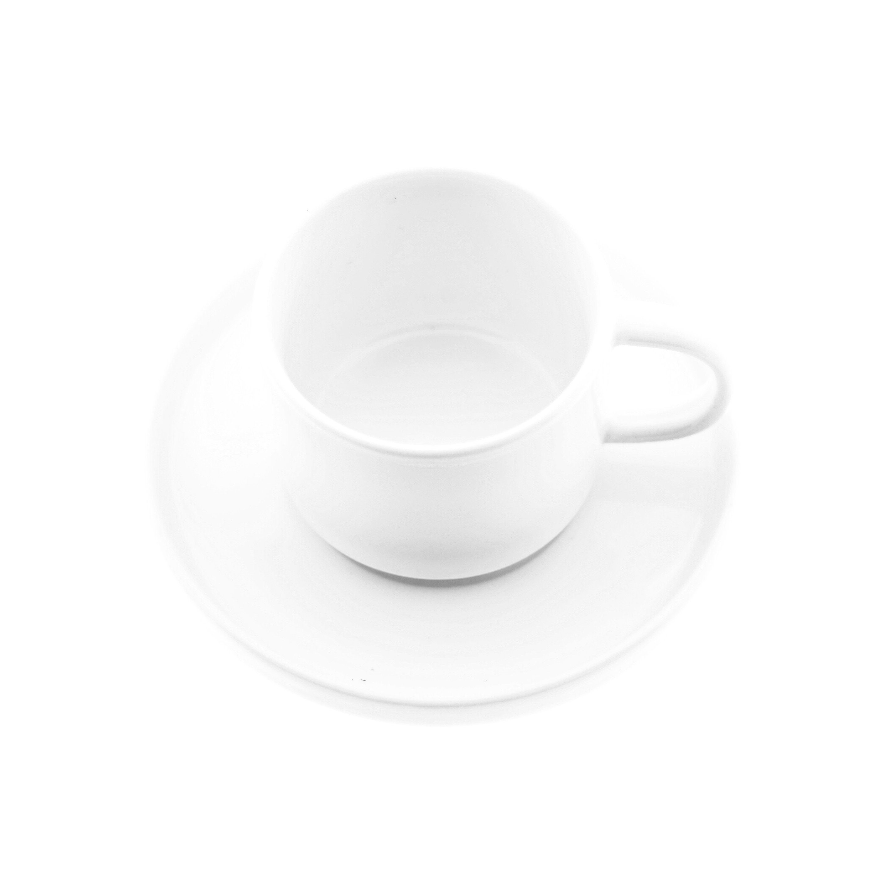 Mulex Espressotasse 12 Tlg. Mokkatassen-Set mit Untertasse Porzellan Mokkaservice 100 ml, 12-tlg. – Bild 2 von 4