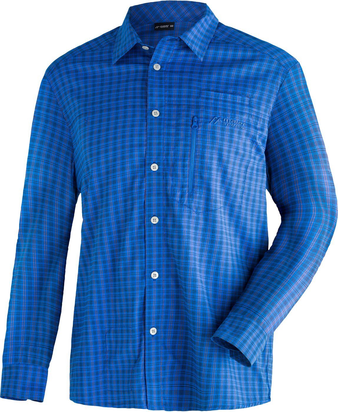 Outdoorhemd Mats L/S He-Hemd 1/1 Arm el. BLUE / BROWN CHECK