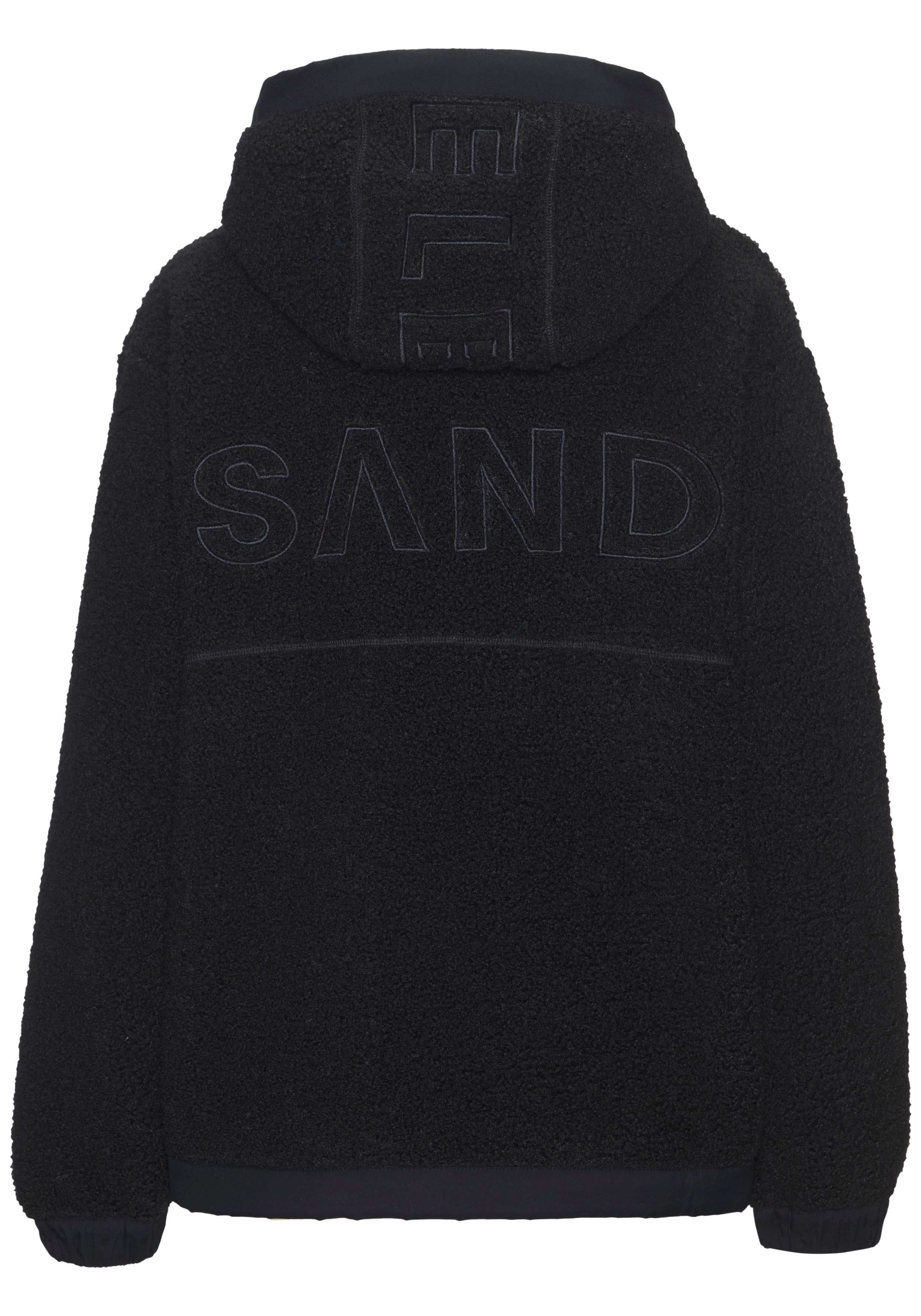 Elbsand Fleecejacke Übergangsjacke aus Teddy-Fleece mit verstellbarer Kapuze