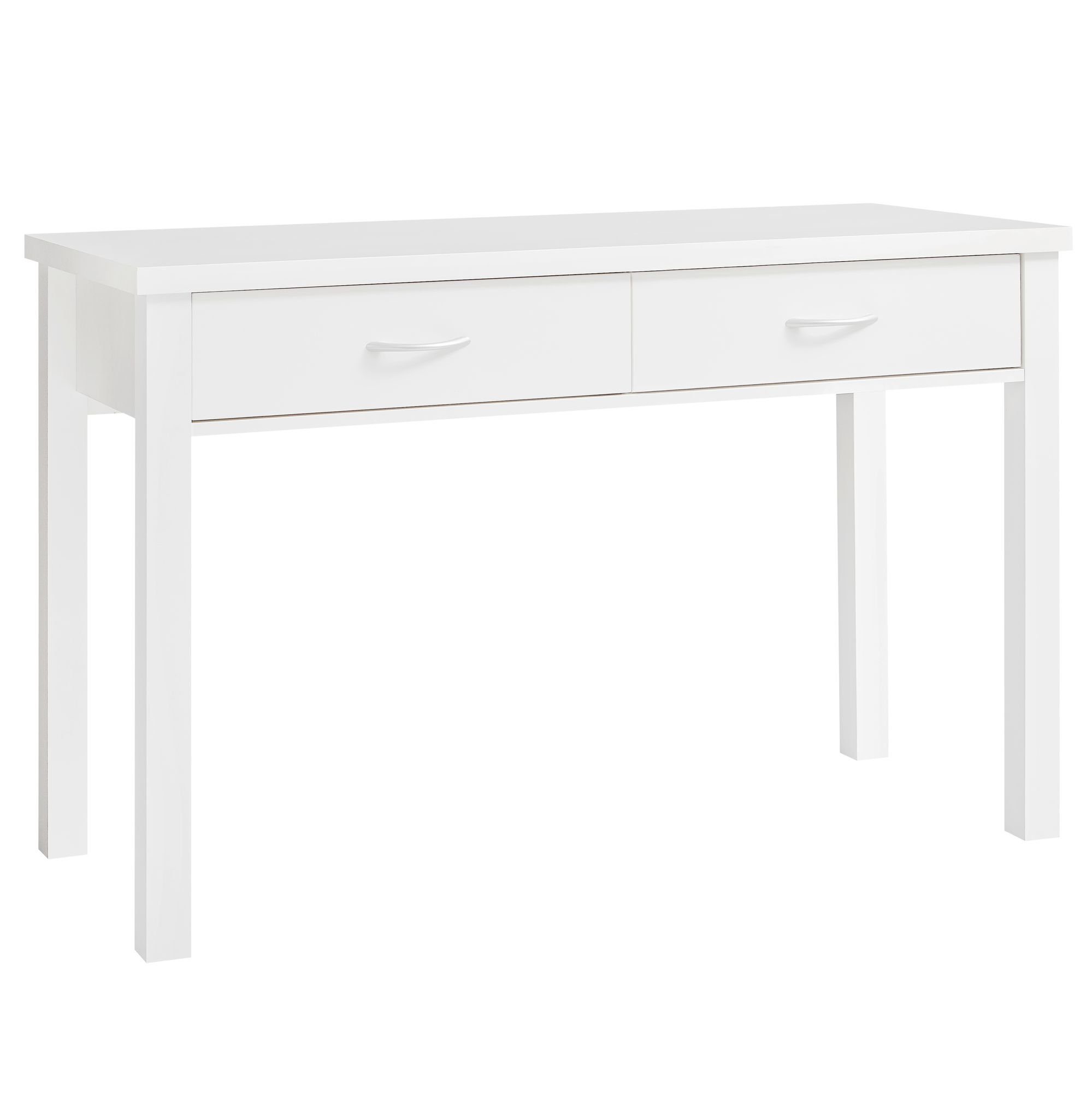 Wohnling Schreibtisch WL1.158 (Weiß mit 2 Schubladen 120 x 77 x 50 cm Modern), Bürotisch Home Office, PC-Tisch mit Stauraum