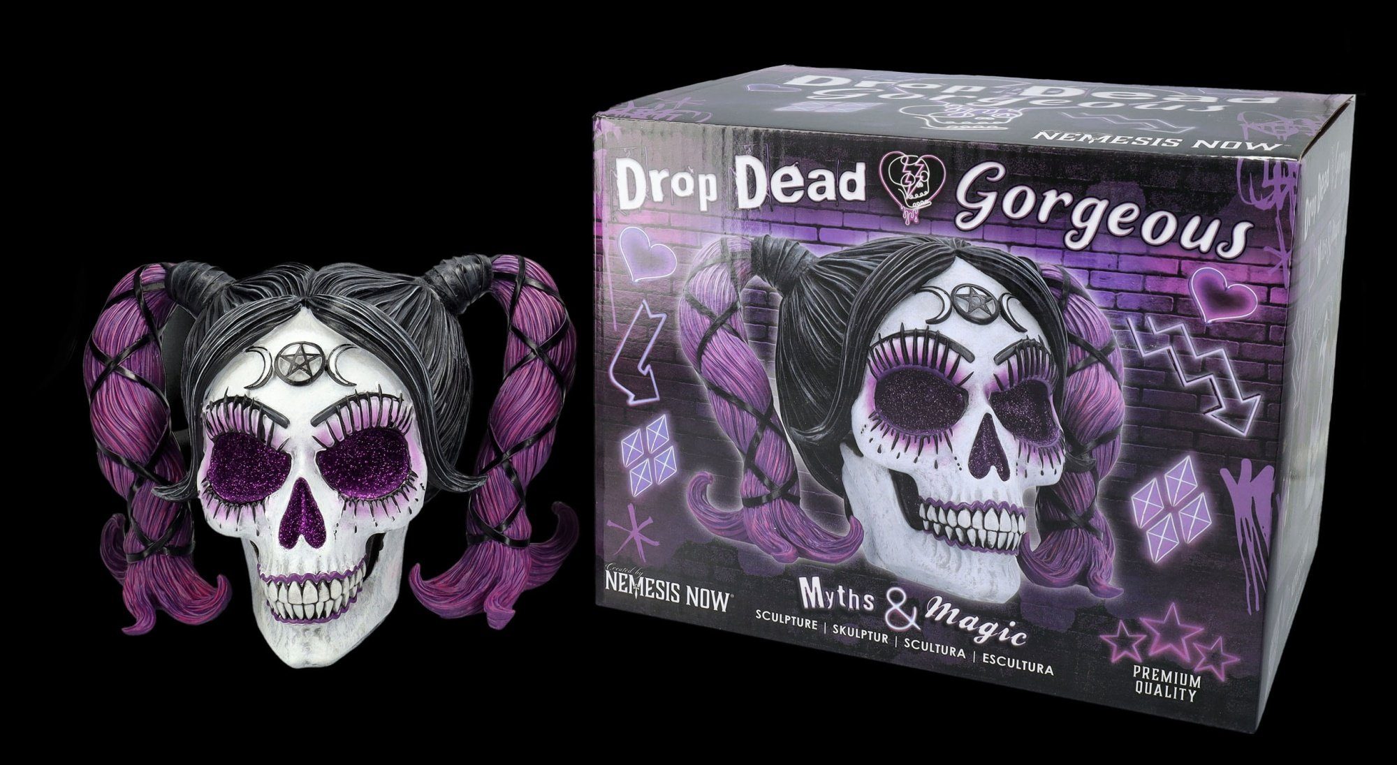 Figuren Shop GmbH Dekofigur Totenkopf Figur - Drop Dead Gorgeous - Myths and Magic - Totenschädel