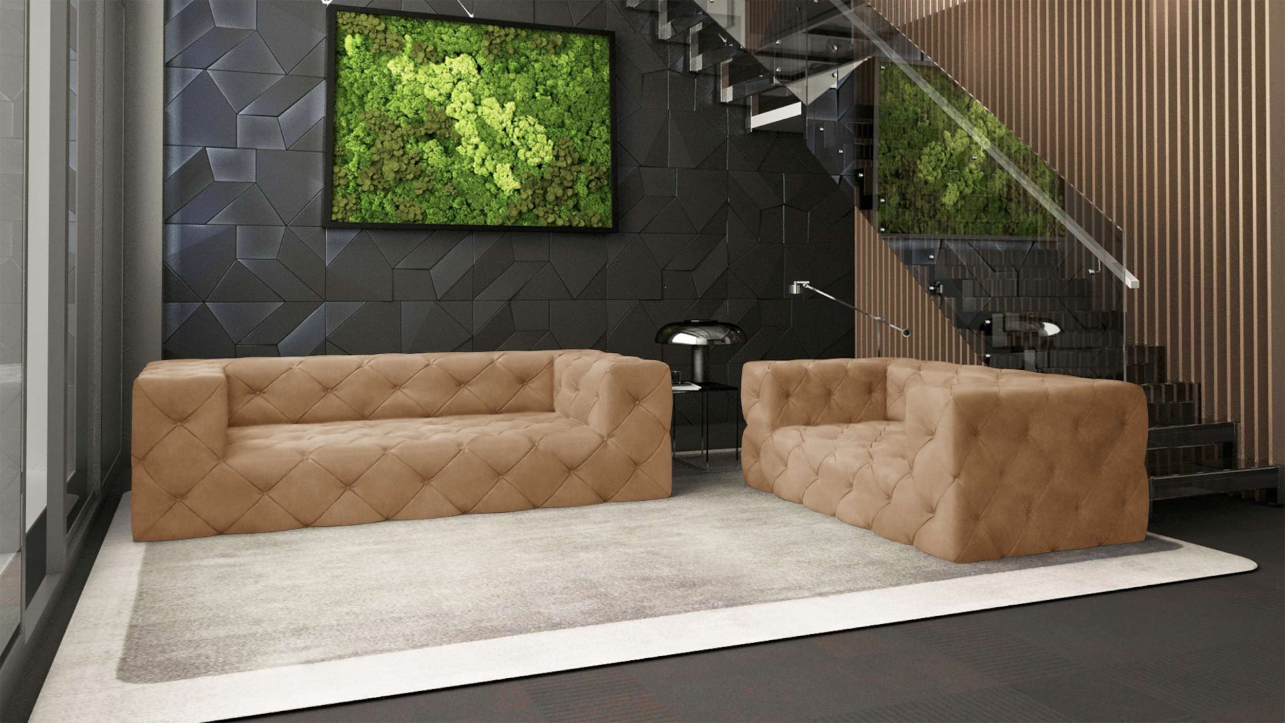 99rooms Polstergarnitur Colin, (Couchgarnitur, Set (2-tlg), bestehend aus 1×3-Sitzer Sofa, 1×2-Sitzer Sofa, mit Rundumbezug