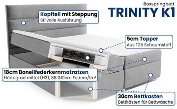 Best for Home Boxspringbett Trinity K1, mit Bettkasten und Topper