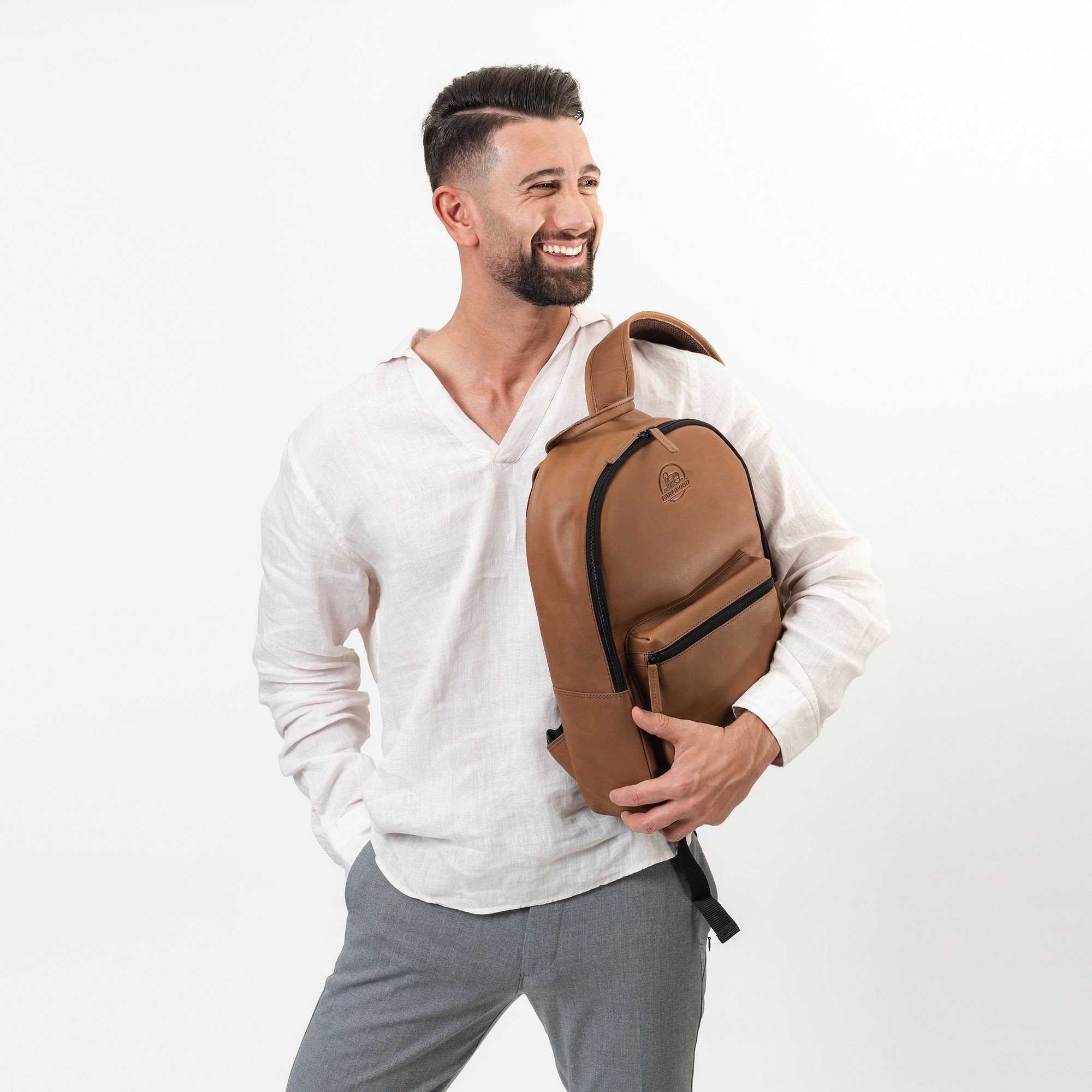 Farmhood Laptoprucksack Nashville, Leder