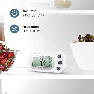 autolock Kühlschrankthermometer Kühlschrank Thermometer Digitales Gefrierschrank Thermometer, Innenthermometer mit Magnetisch für Zuhause Restaurants