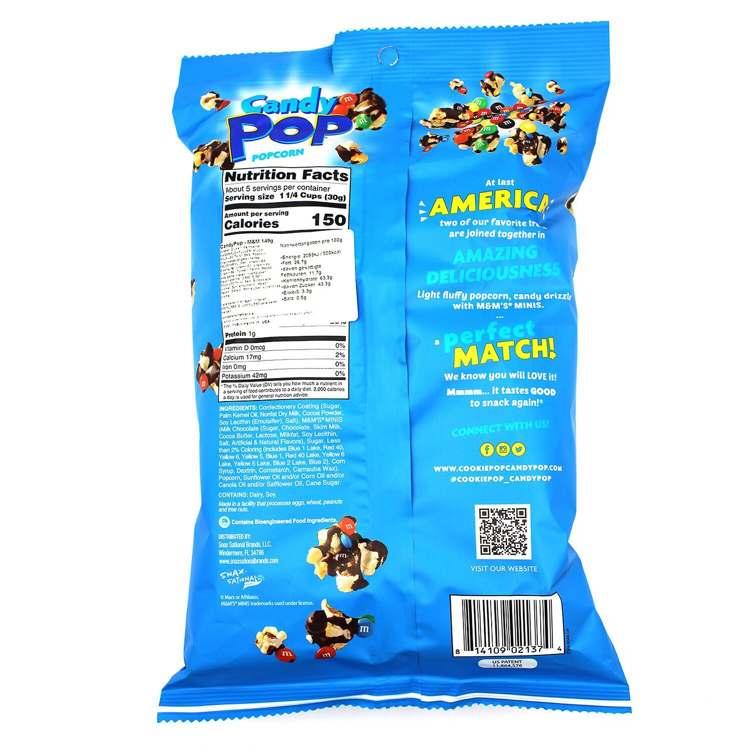 Candy Pop Knabberei, 1 x 149 g, Candy Pop M&M’s Minis Popcorn