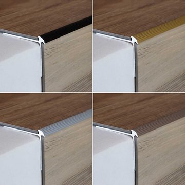 PROVISTON Treppenkantenprofil Aluminium, 40 x 30 x 1000 mm, Bronze Dunkel, Treppenkante Winkel