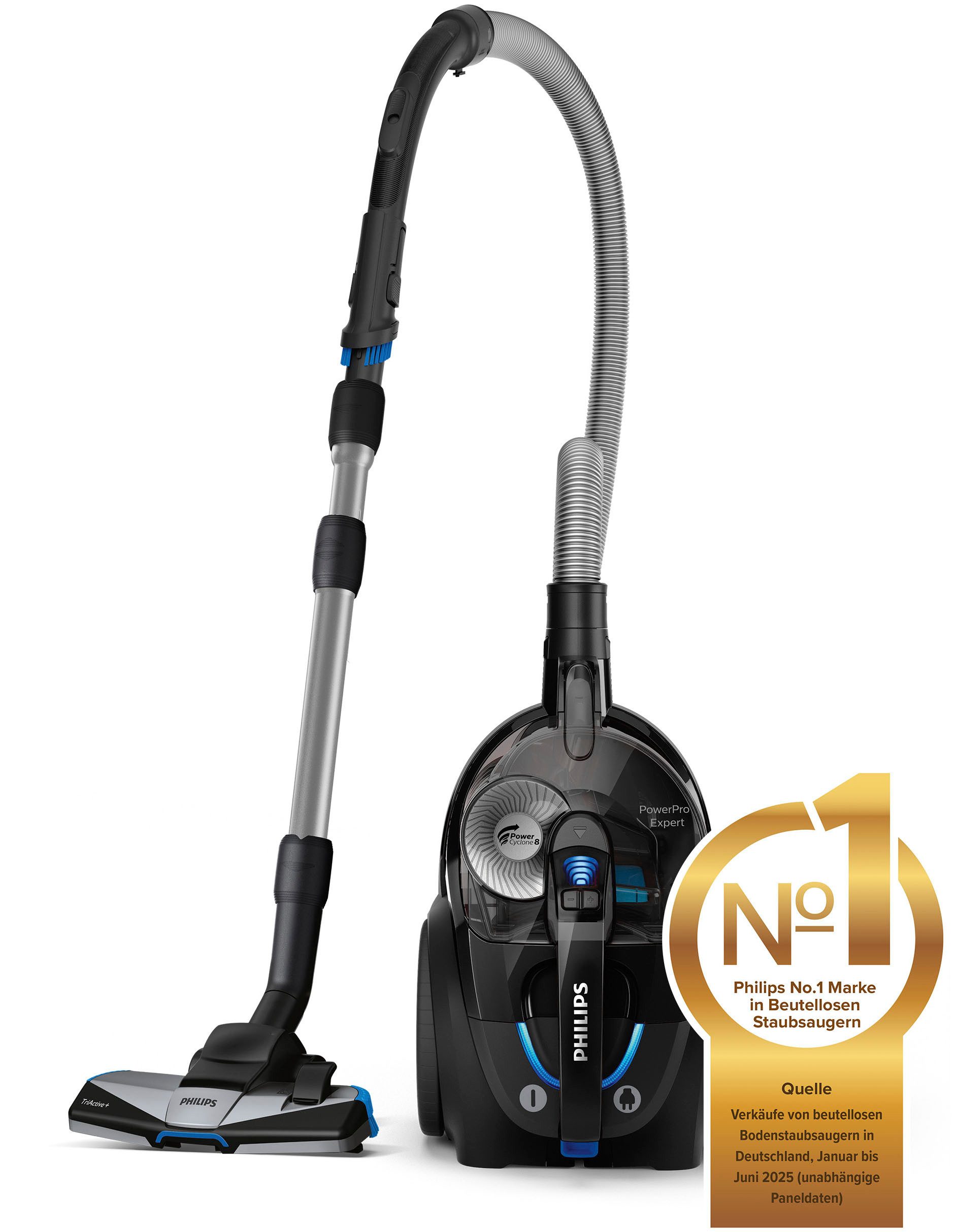Philips Bodenstaubsauger FC9741/09 7000 Series, 900 W, beutellos, mit 2 l Fassungsvermögen und Tri-Active+-Düse – Bild 2 von 5