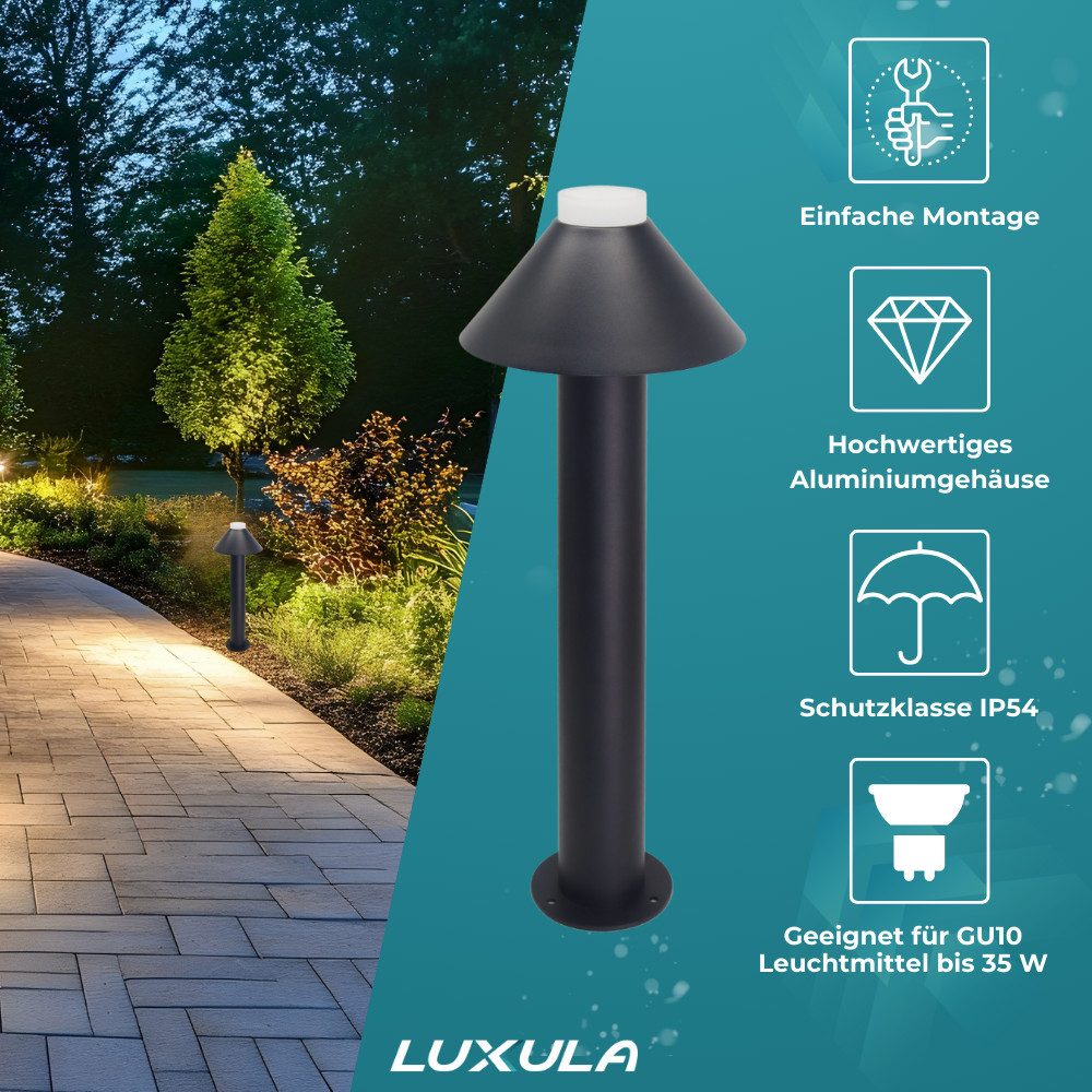 LUXULA LED Pollerleuchte LUXULA LED Wegeleuchte 10 W schwarz