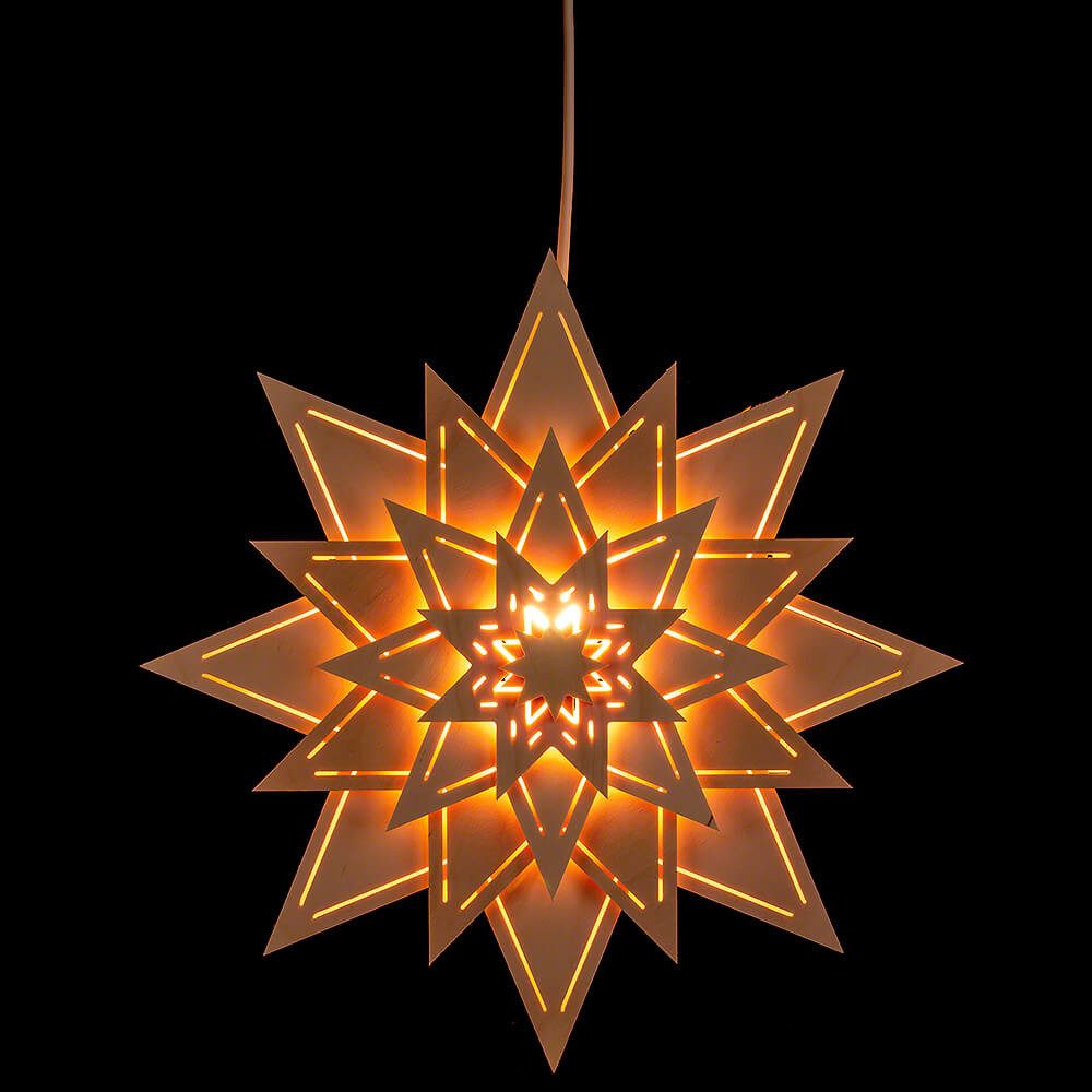 Kunstgewebe Taulin Schwibbogen Fensterbild Stern mit Lichtschlitzen - Blume günstig online kaufen