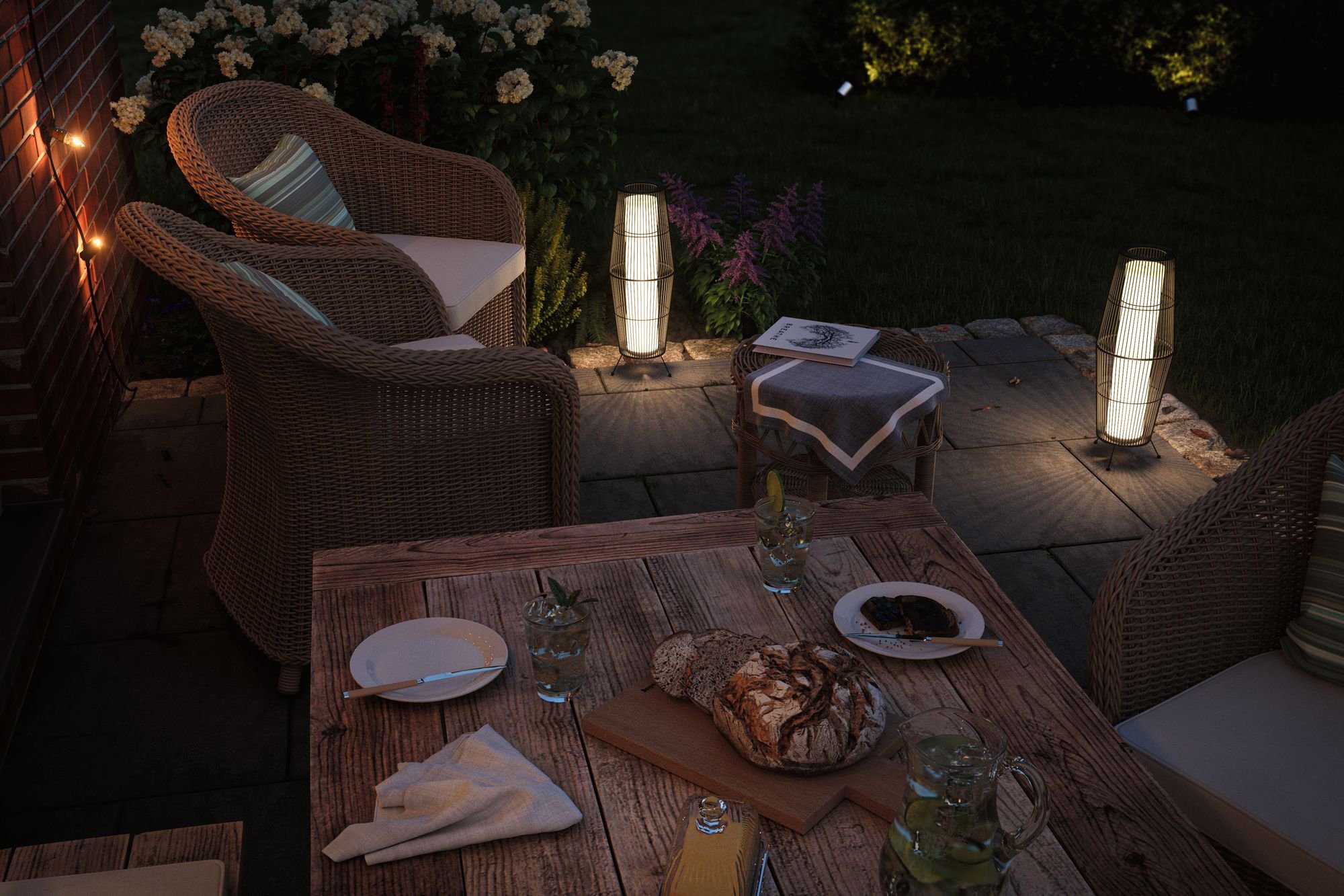 Paulmann LED Gartenleuchte Plug&Shine, LED 40*20cm 3000K 24V Warmweiß, IP44 LED-Modul, integriert, fest