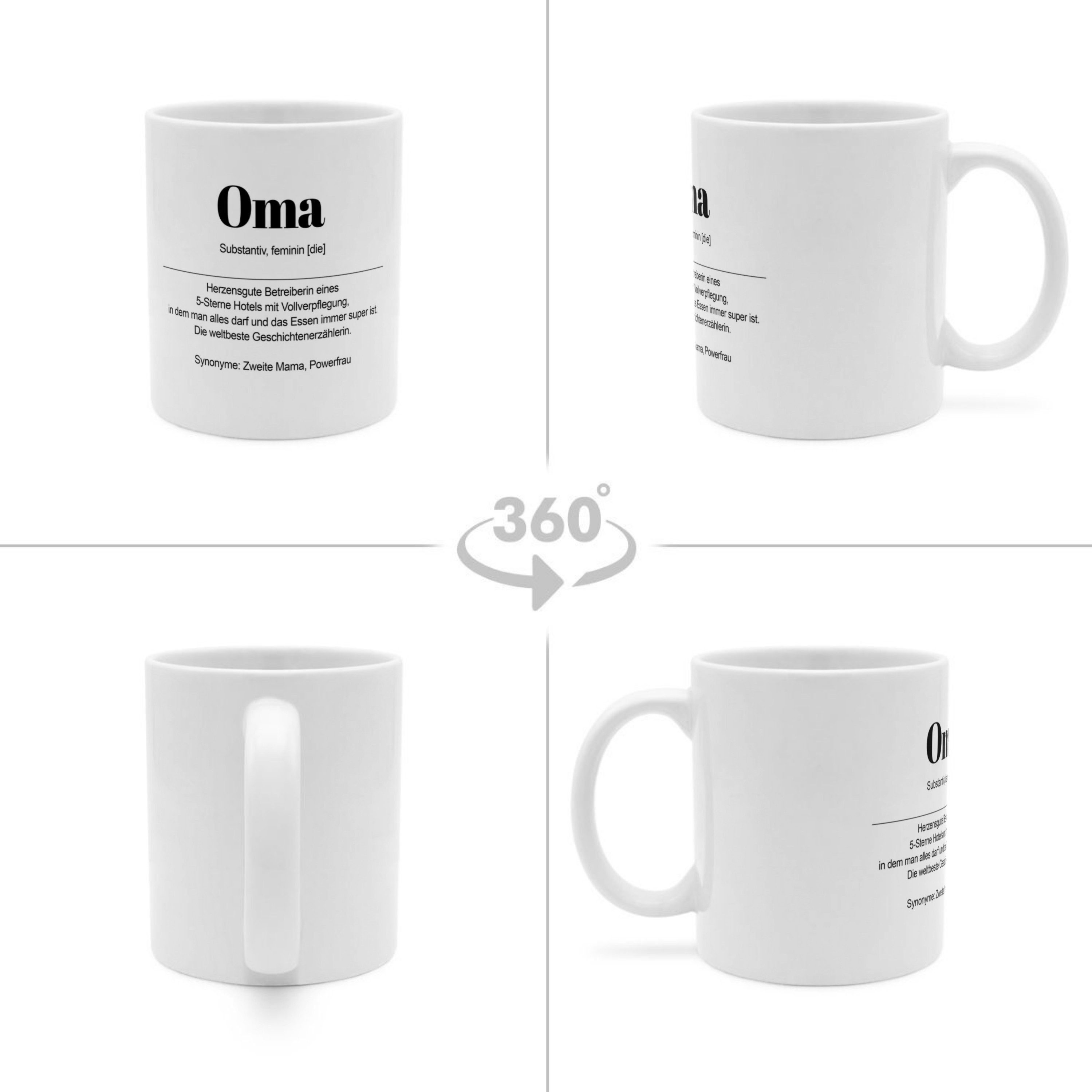 PhotoFancy Tasse mit Definition 'Oma' - Tasse mit Spruch, Tasse Standard - Weiß