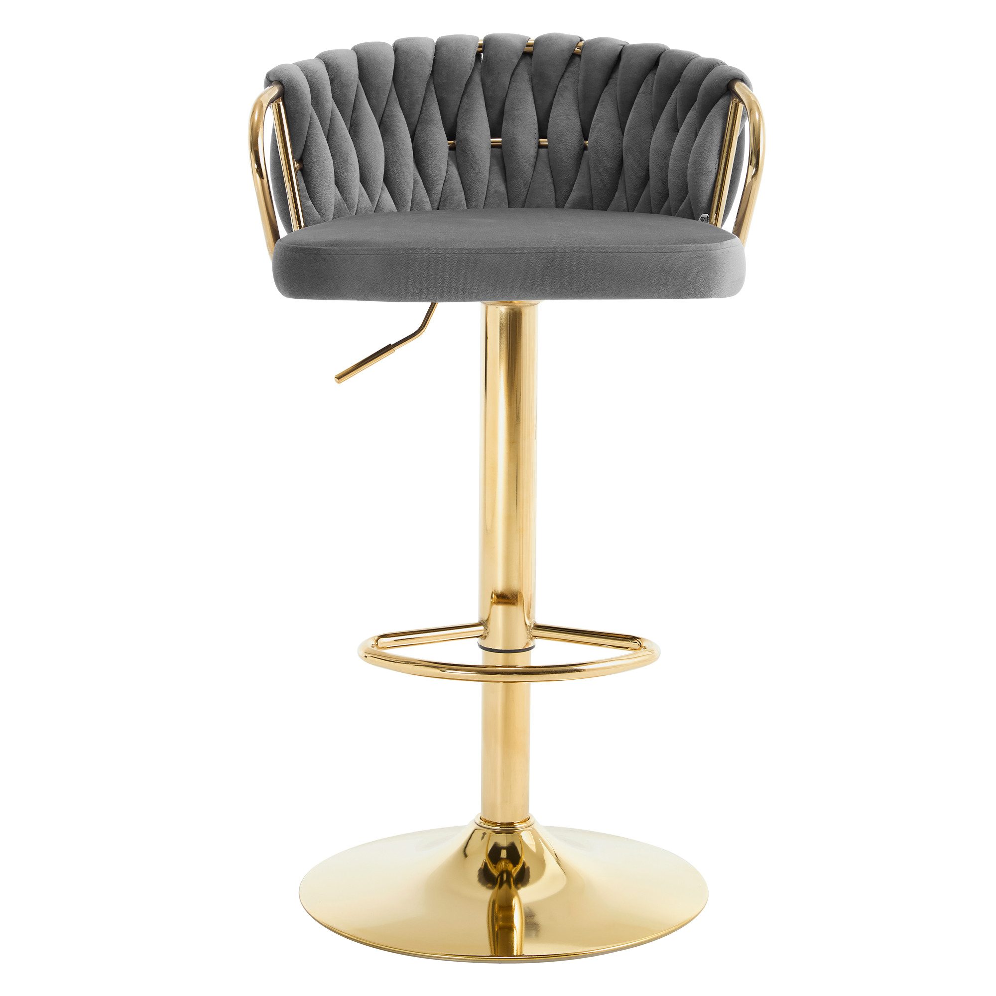 Woltu Barhocker (1 St), Samtstuhl mit Metallrahmen, höhenverstellbar, 360° günstig online kaufen