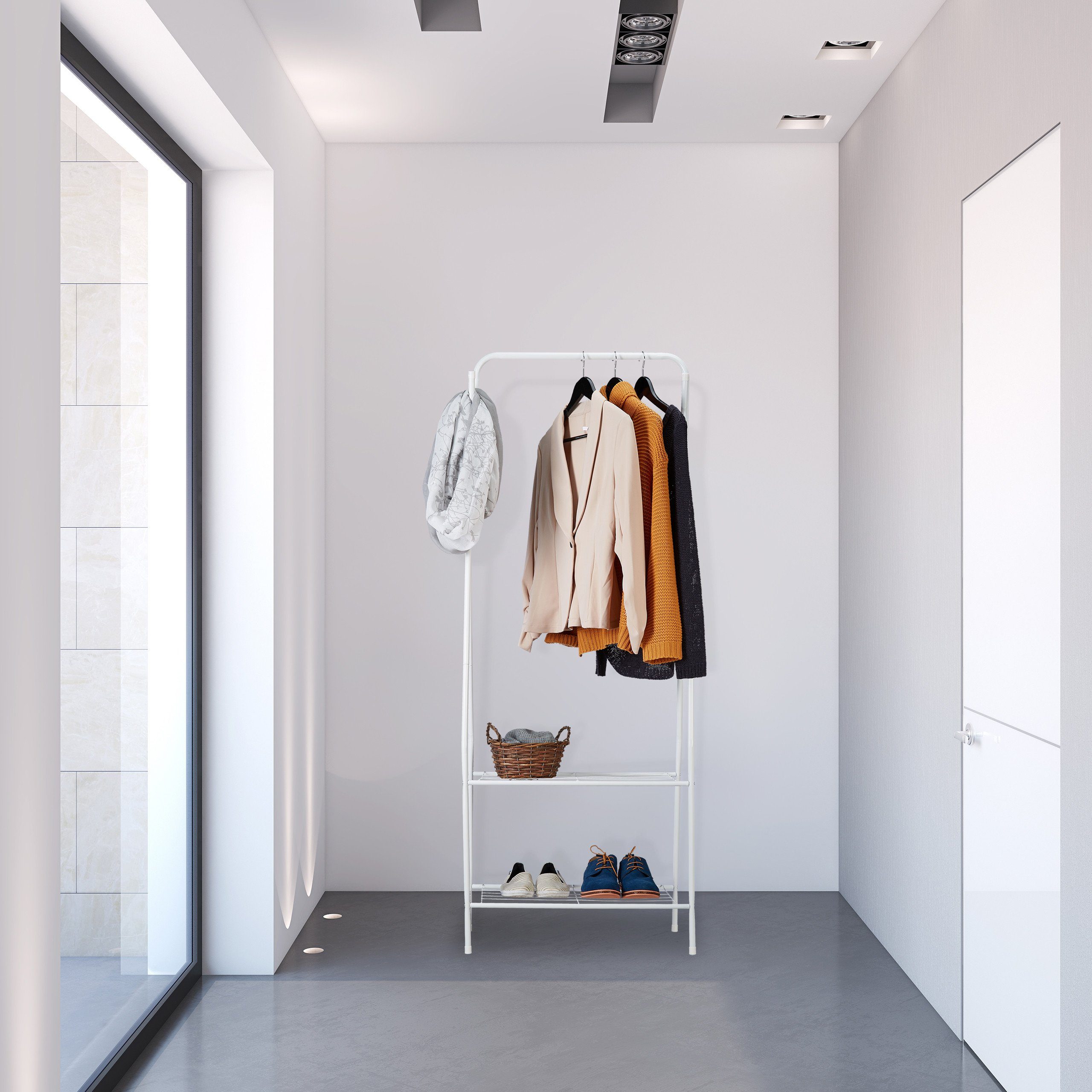 relaxdays Kleiderständer mit 2 Ablage günstig online kaufen