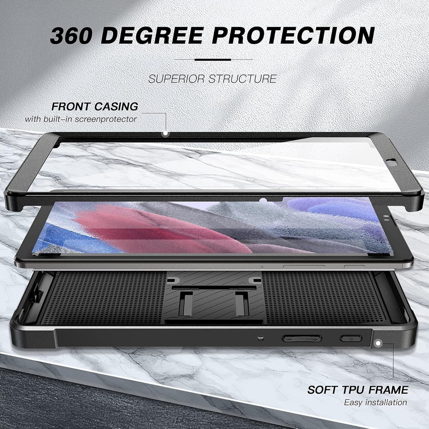 ZtotopCases Tablet-Hülle Schutzhülle Galaxy Tab A7 Lite 8,7 Zoll 2021 Displayschutz Ständer 8,7 Zoll (Samsung Galaxy Tab A7 Lite 2021), Stoßfeste Hülle Displays – Bild 4 von 5