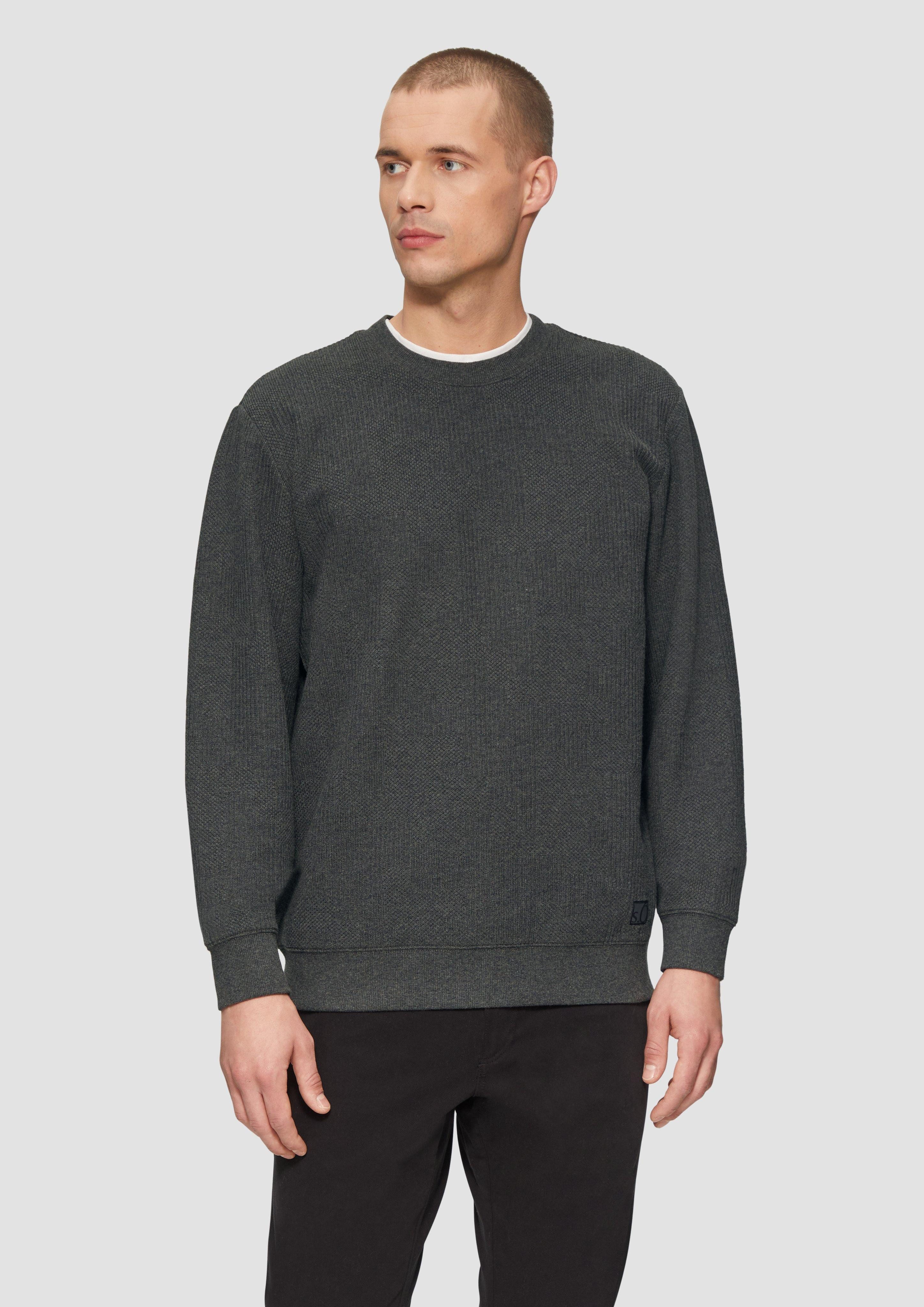 Sweatshirt Sweatshirt aus Jacquard in Strick-Optik