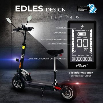 eFlux E-Scooter »E-Scooter Elektro Roller Scooter Lite Six«, 40,00 km/h, bis zu 45 km - inkl. Straßenzulassung - 1000 W /48 V